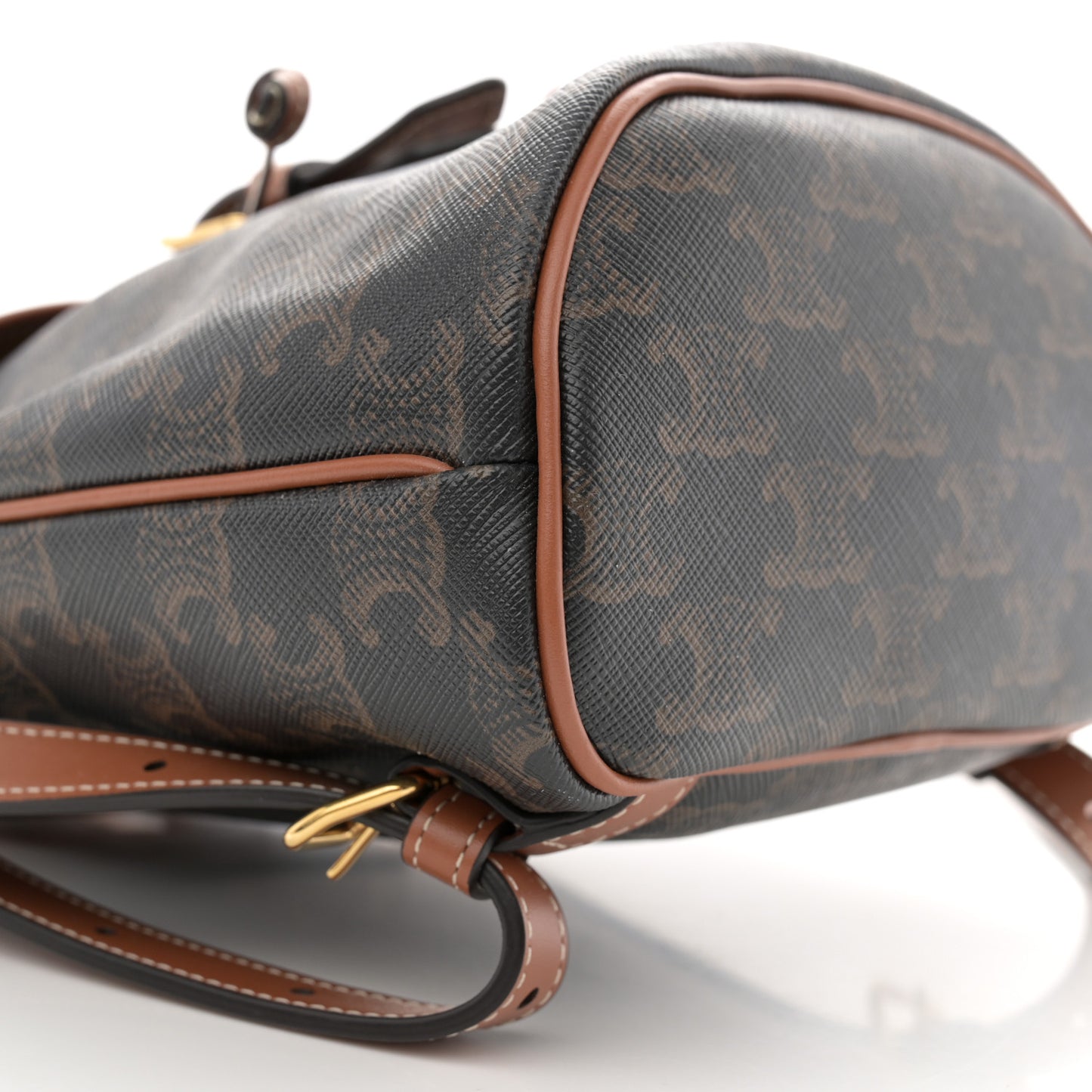 Triomphe Canvas Calfskin Mini Folco Backpack Tan