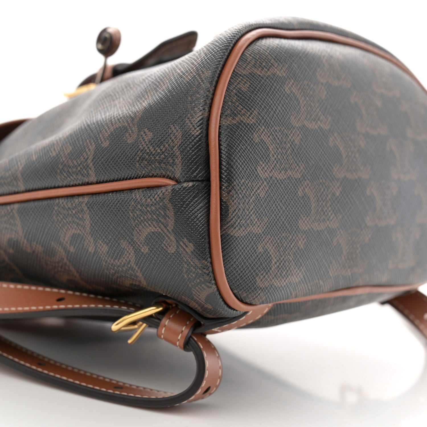 Celine Triomphe Canvas Calfskin Mini Folco Backpack Tan 9 of 10