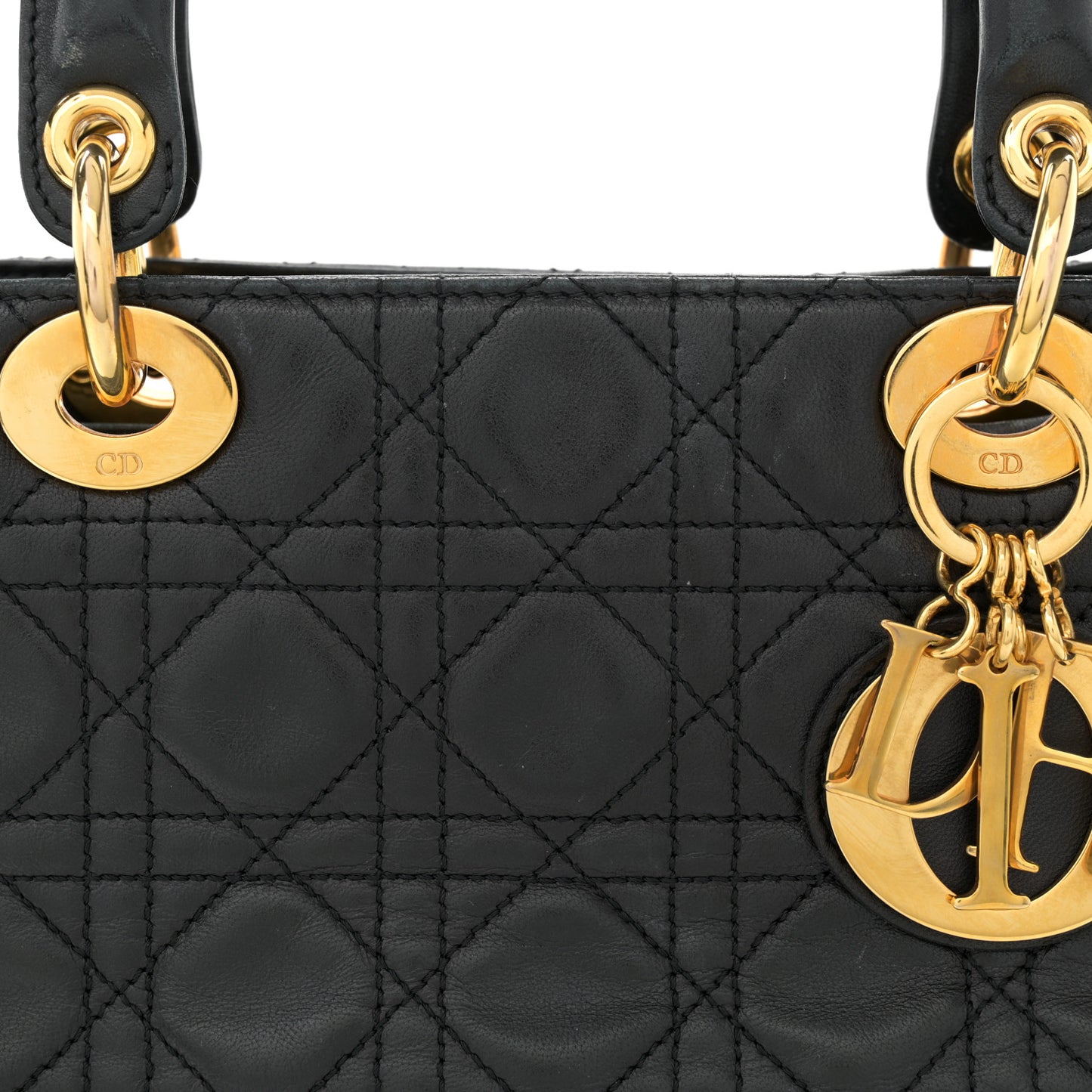 Lambskin Cannage Medium Lady Dior Black
