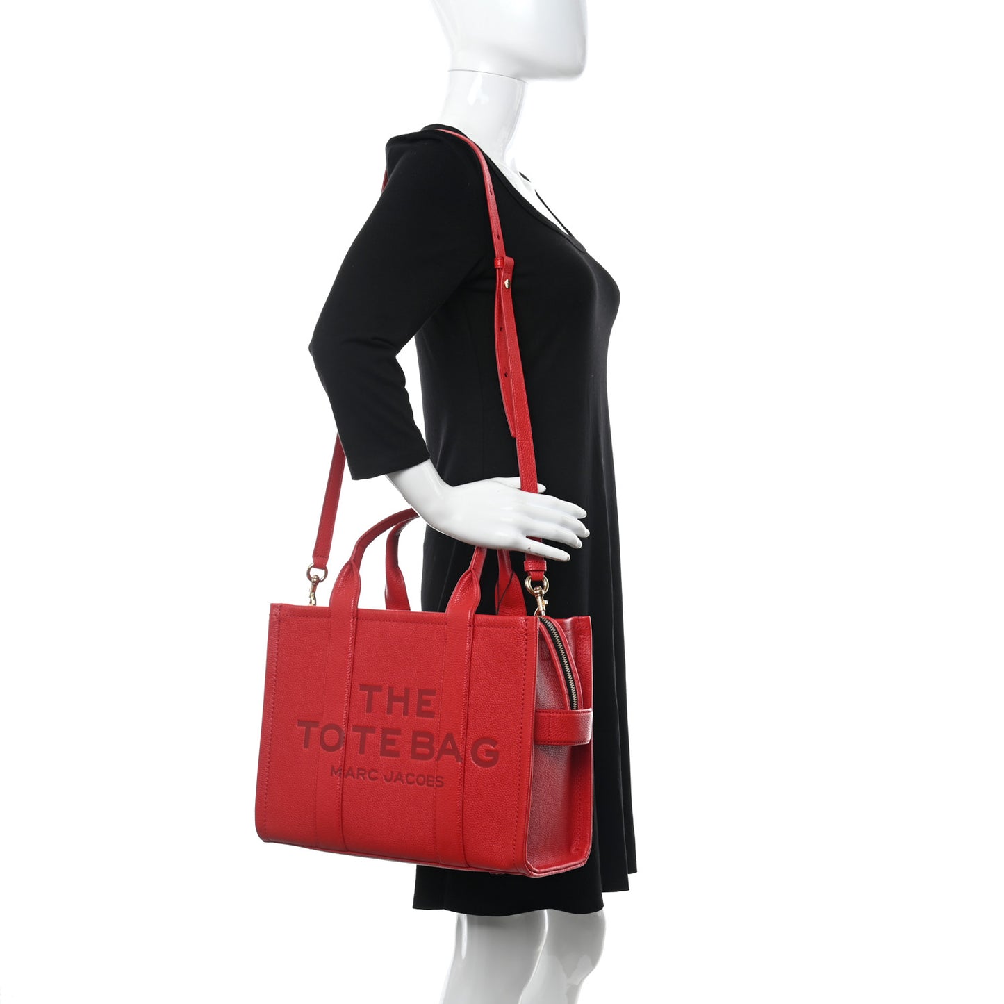 Grained Calfskin Medium The Tote Bag True Red