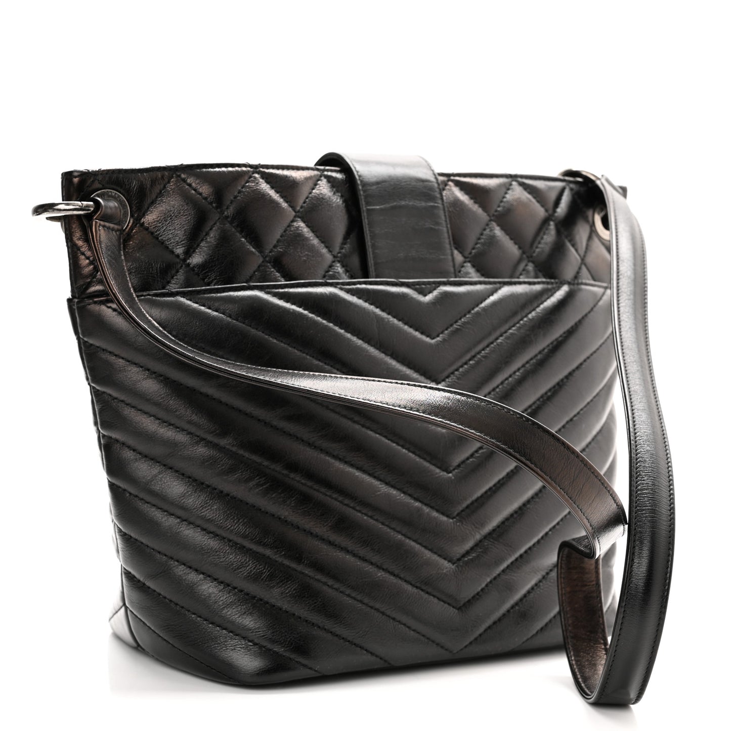 Aged Calfskin Quilted Mad About Quilting Small Hobo Black