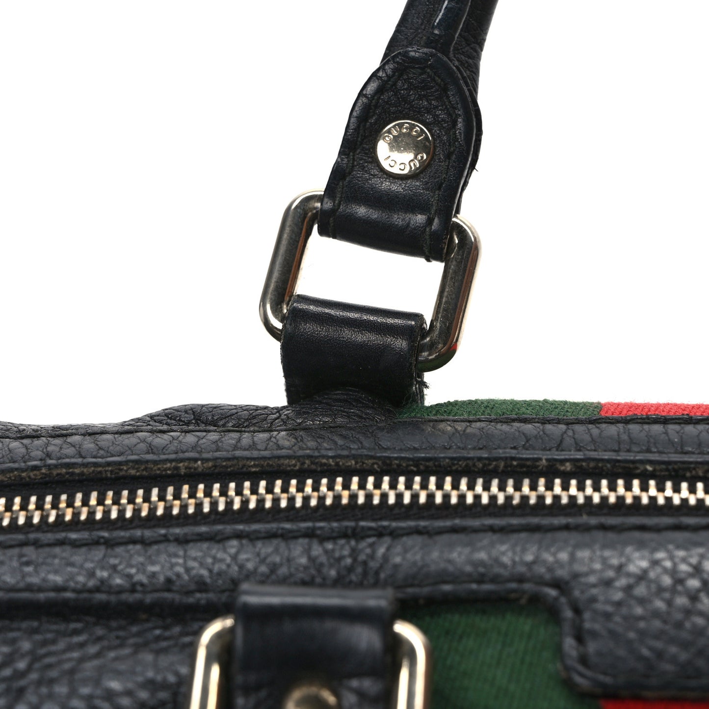 Calfskin Vintage Web Medium Boston Black