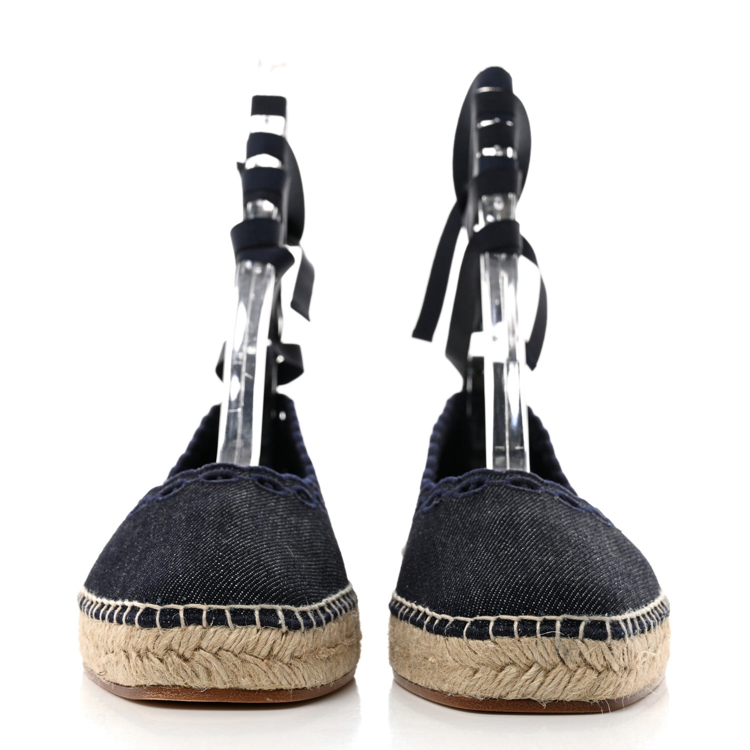 Hermes Denim Womens Guapa Espadrilles 38 Bleu Brut 2 of 8