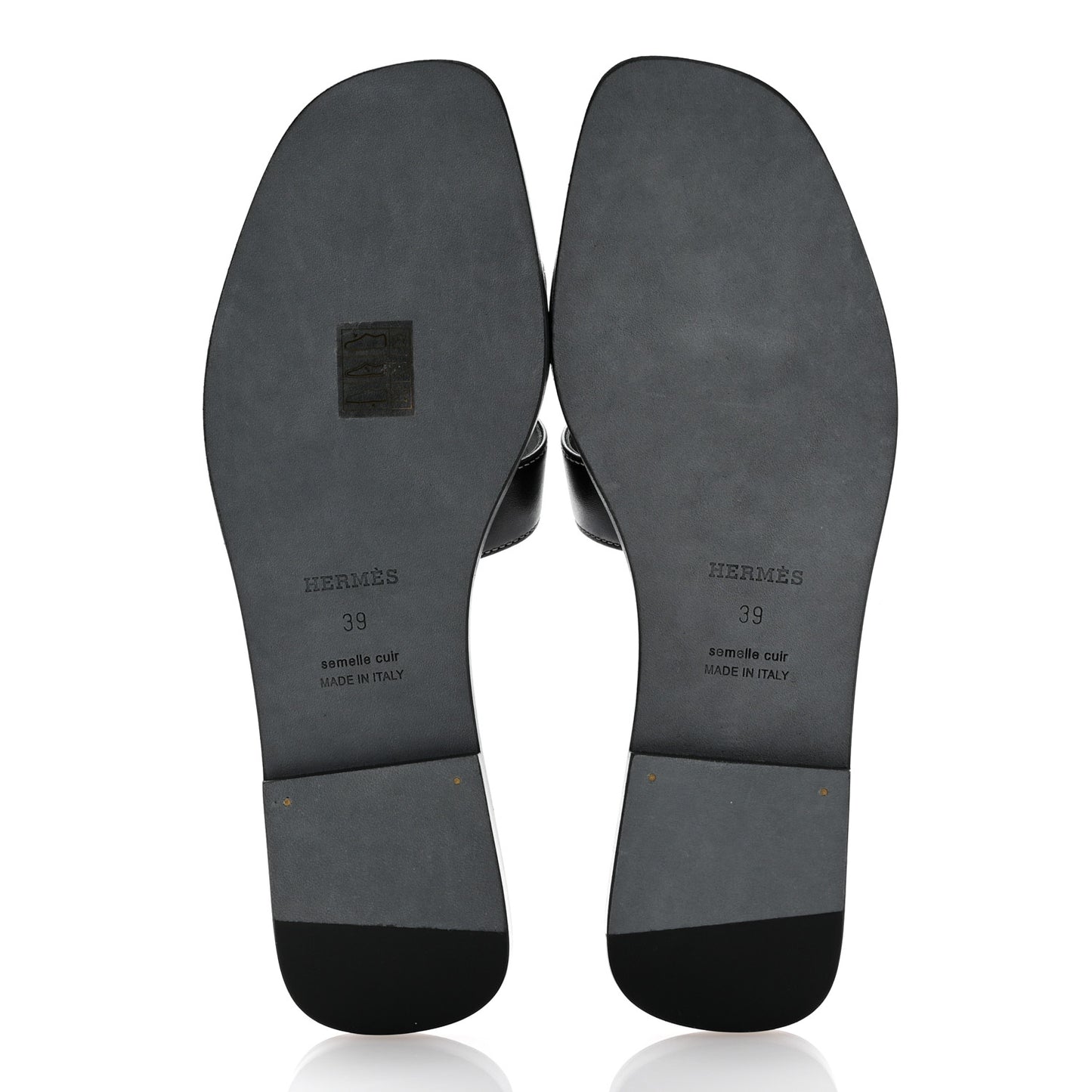 Box Calfskin Oran Sandals 39 Black