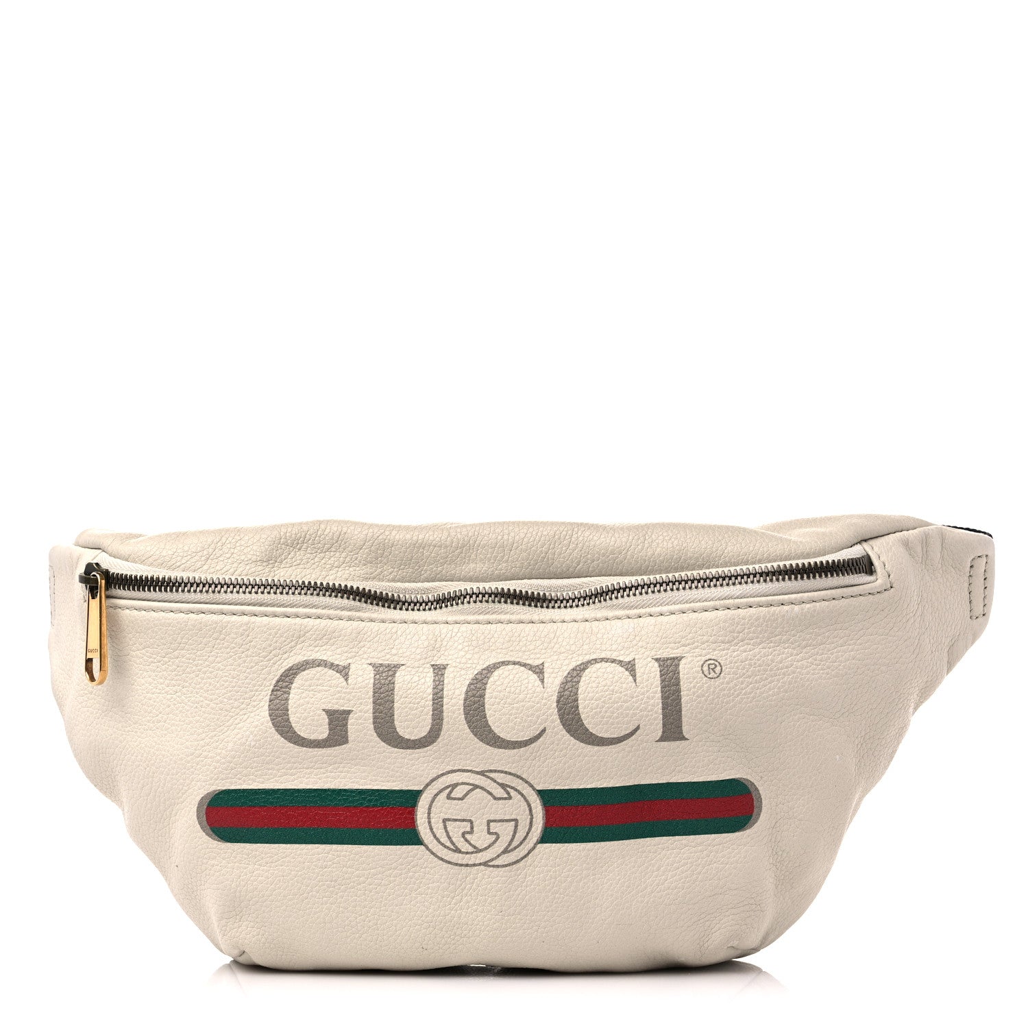 Gucci Grained Calfskin Logo Belt Bag White 1 of 13