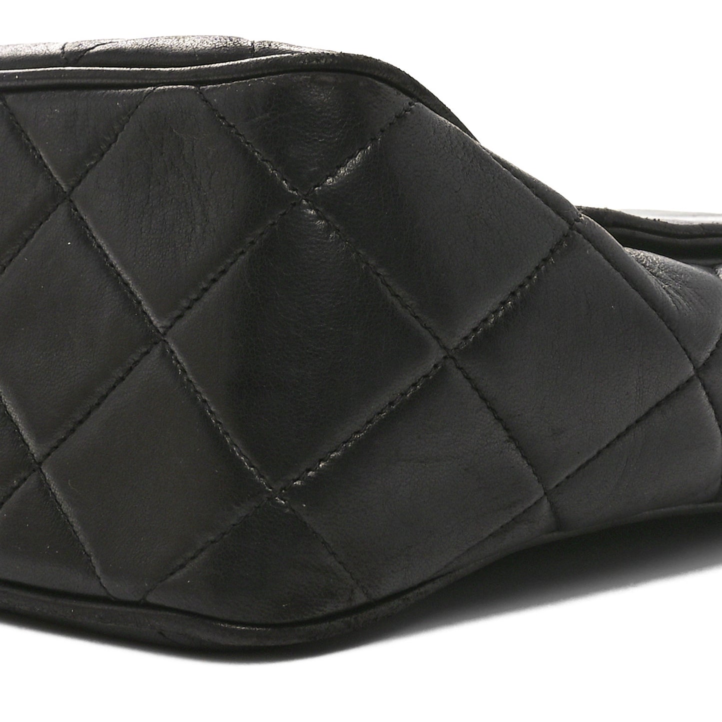 Lambskin Quilted Medium Square Flap Bag Black