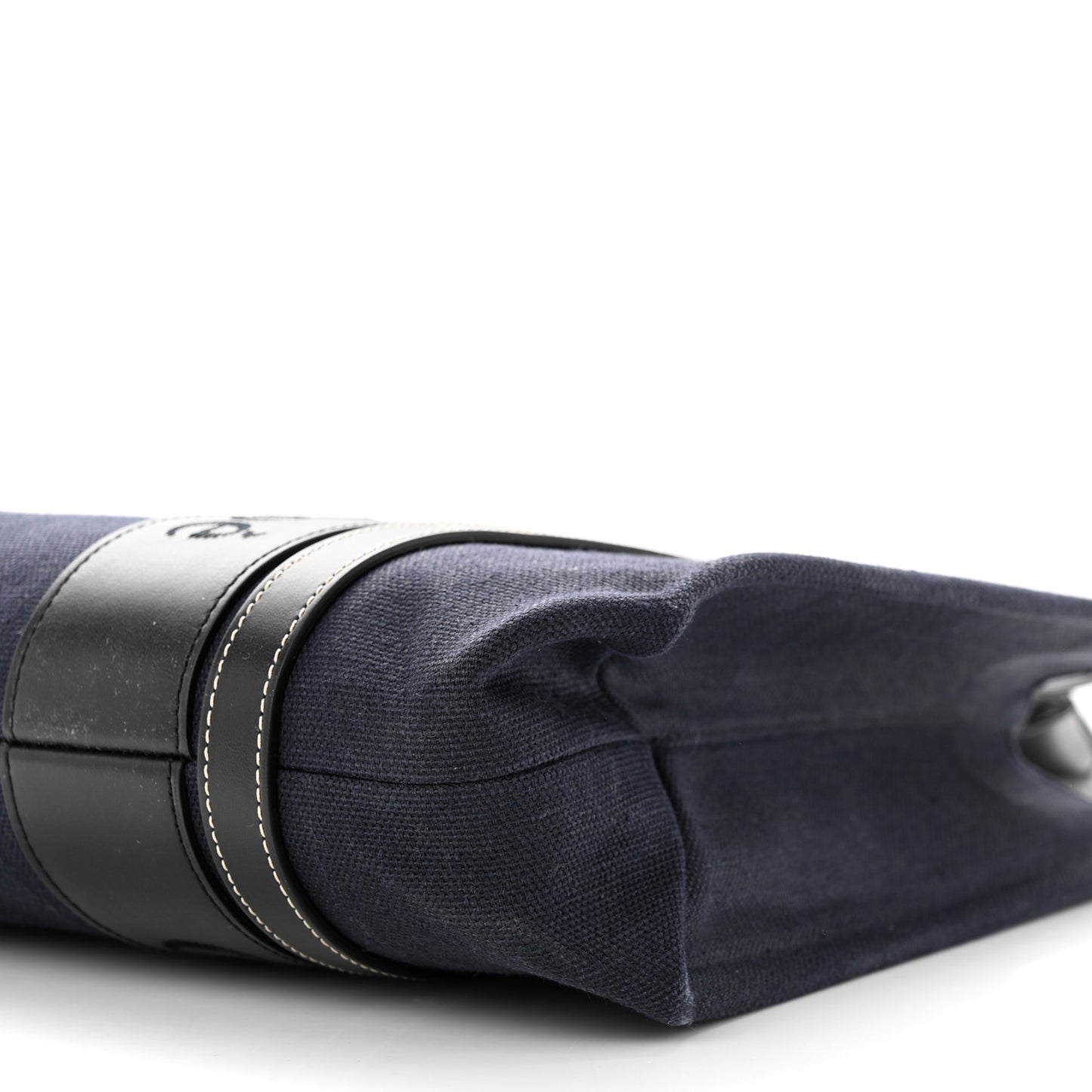 Calfskin Linen Medium Woody Tote Deep Denim