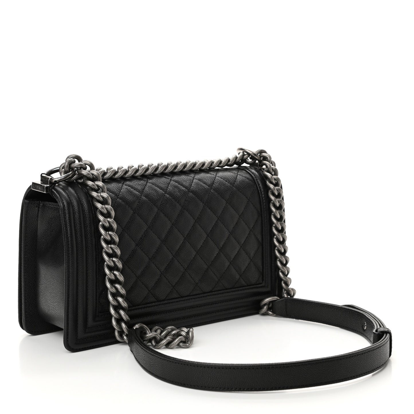 Caviar Quilted Medium Boy Flap Black