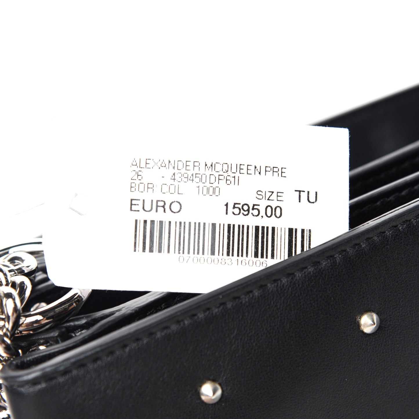 Goatskin Studded Twin Skull Crossbody Black