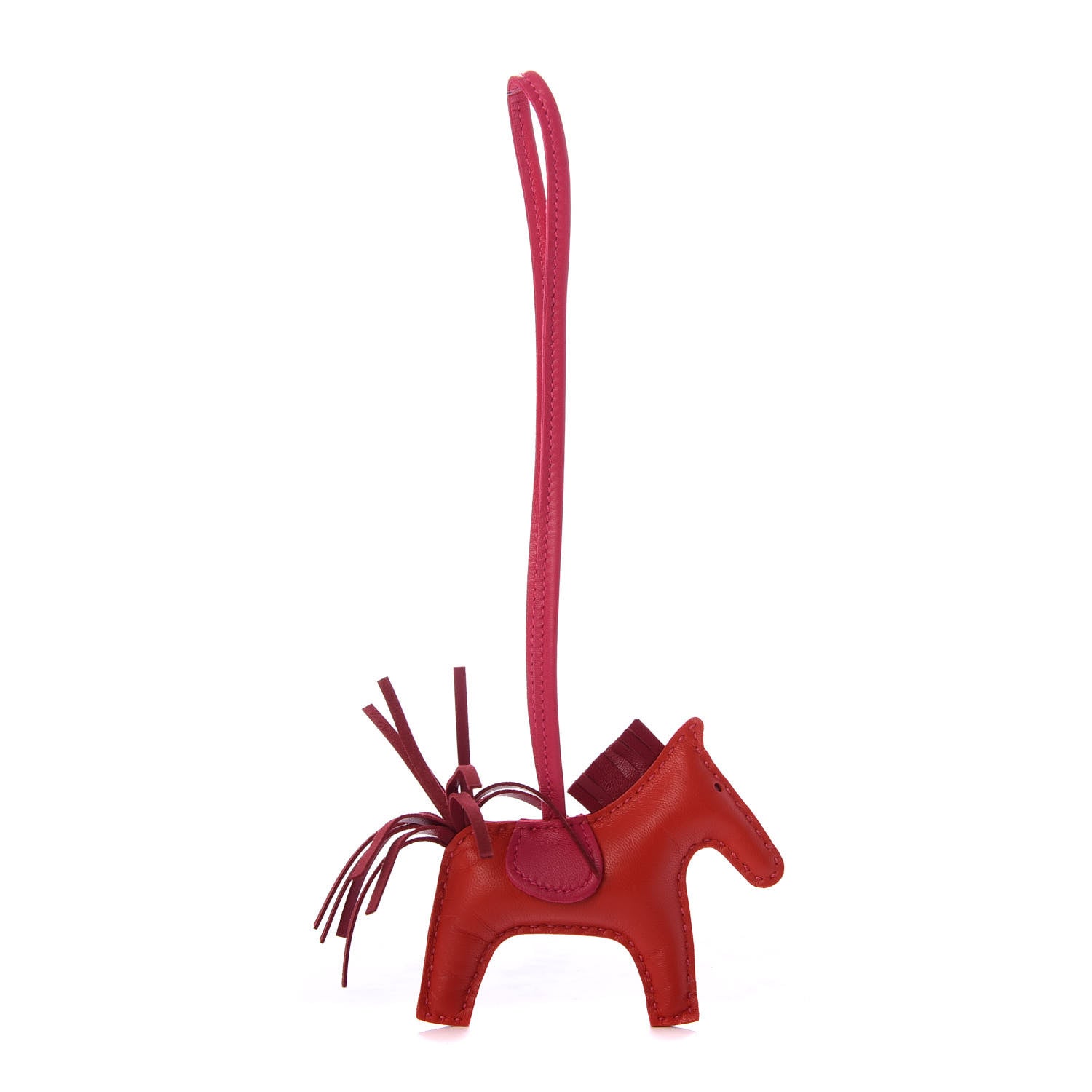Hermes Milo Lambskin Grigri Rodeo Horse Bag Charm PM Rouge Indien Rubis Rose Mexico 1 of 4