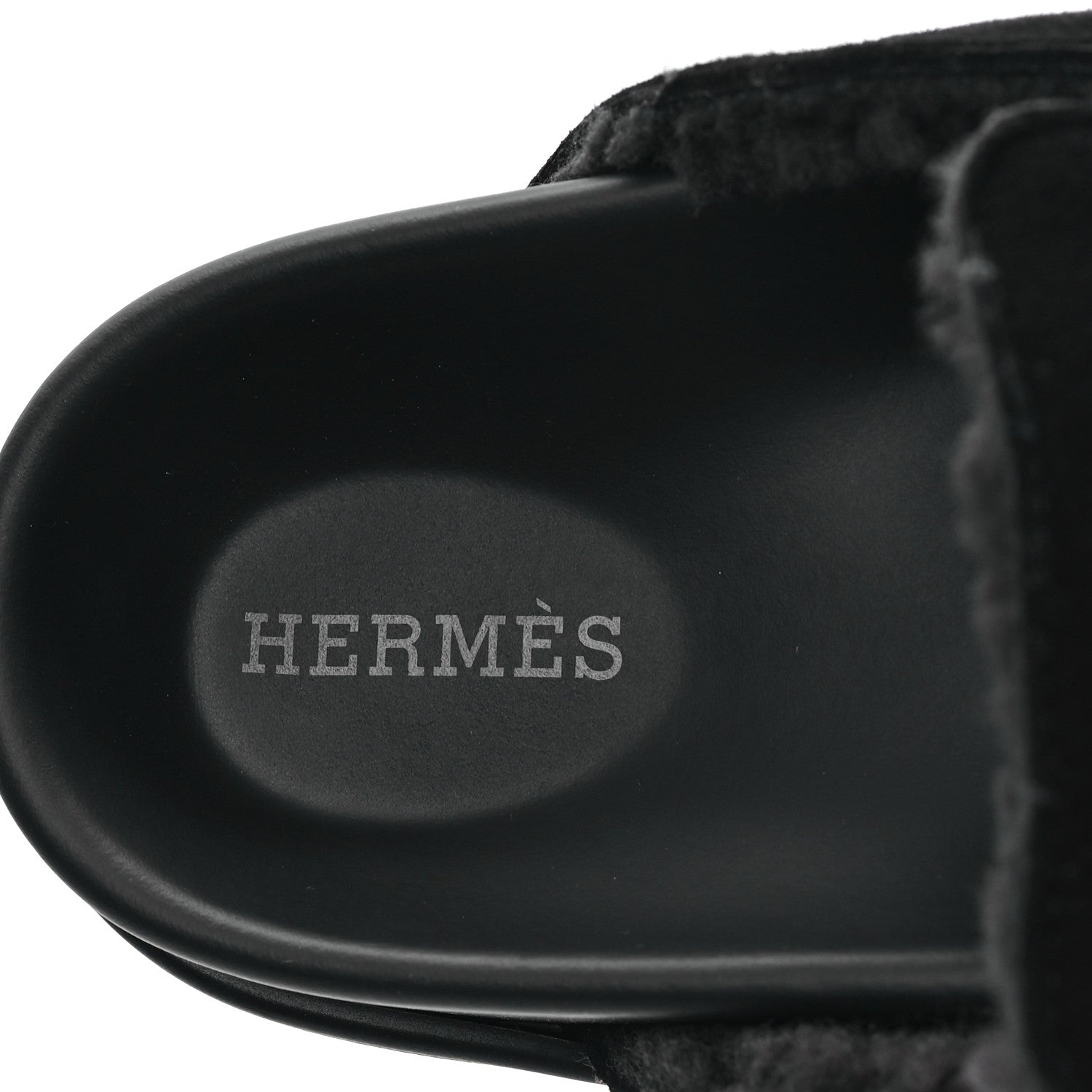 Hermes Suede Goatskin Shearling Go Mules 36 Black 8 of 9