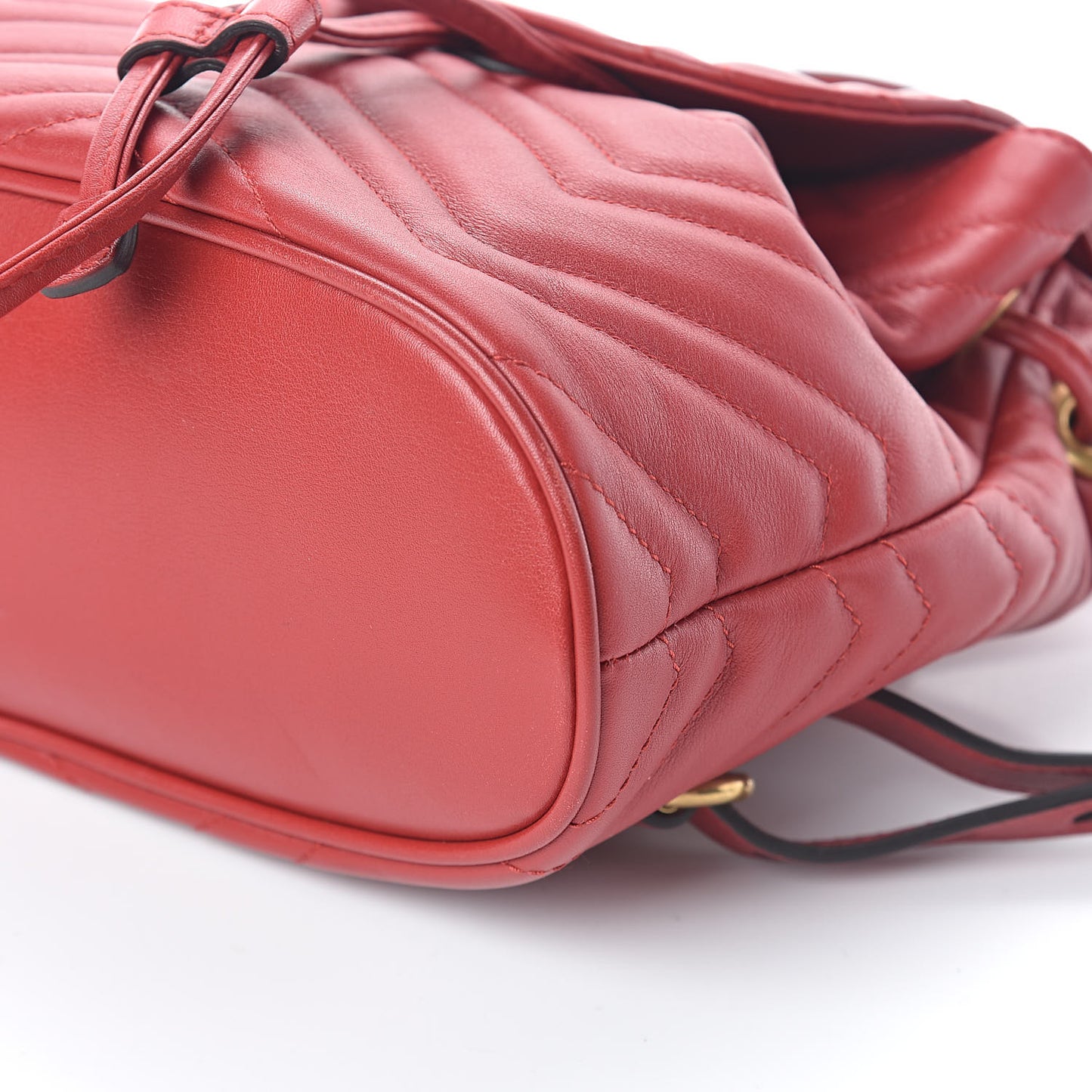Calfskin Matelasse GG Marmont Flap Backpack Hibiscus Red