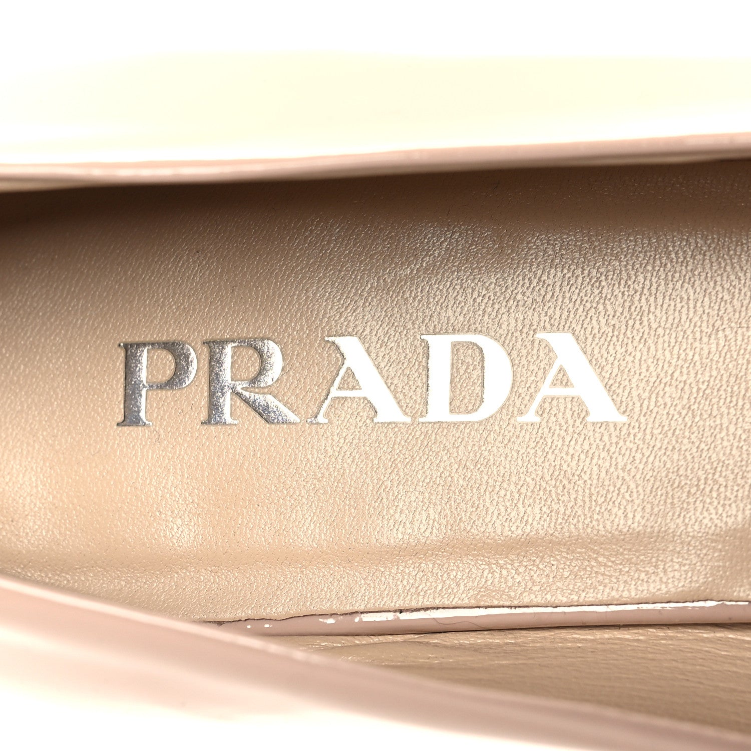 Prada Patent Triangle Ballerina Flats 39.5 Cipria 8 of 10
