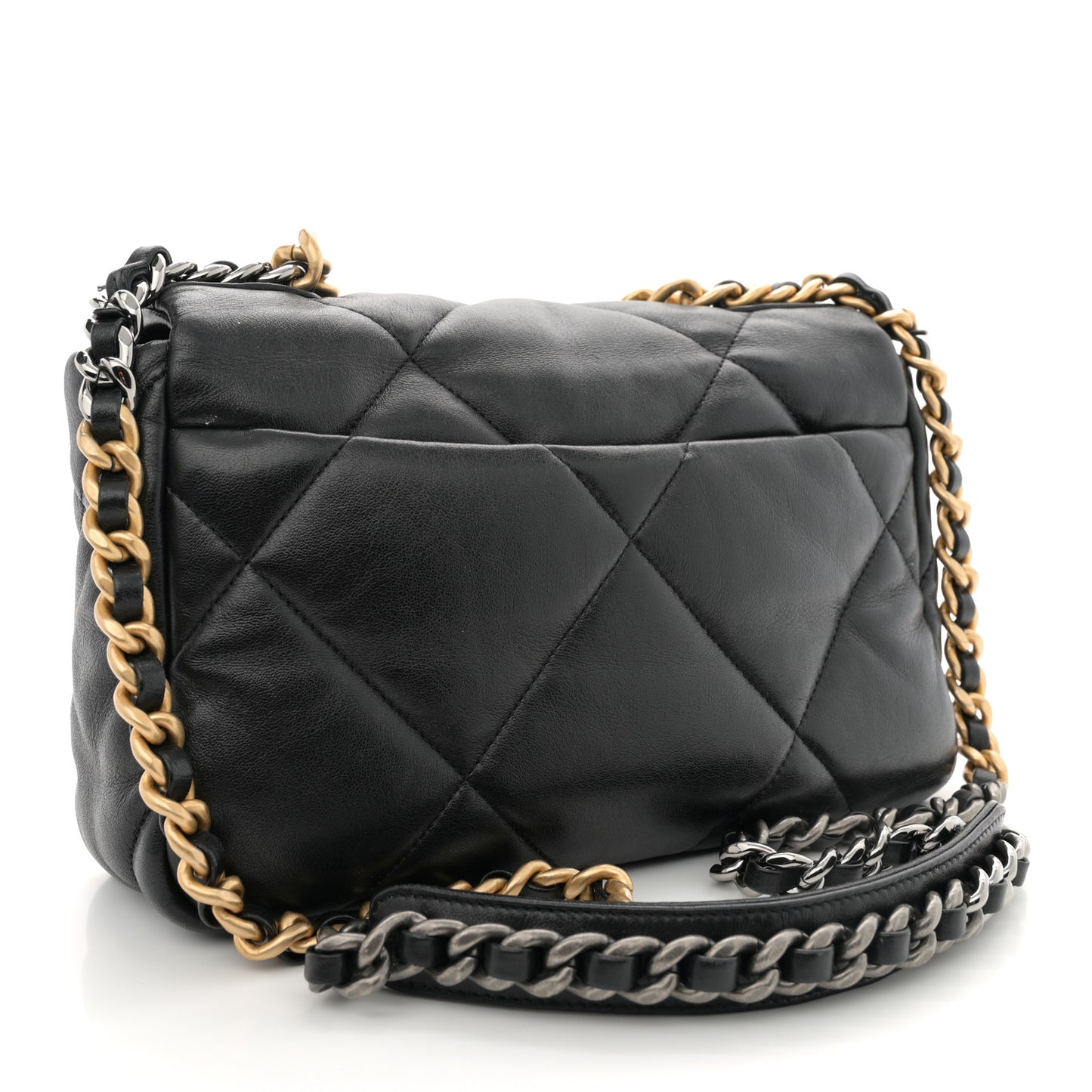 Lambskin Quilted Medium Chanel 19 Flap Black