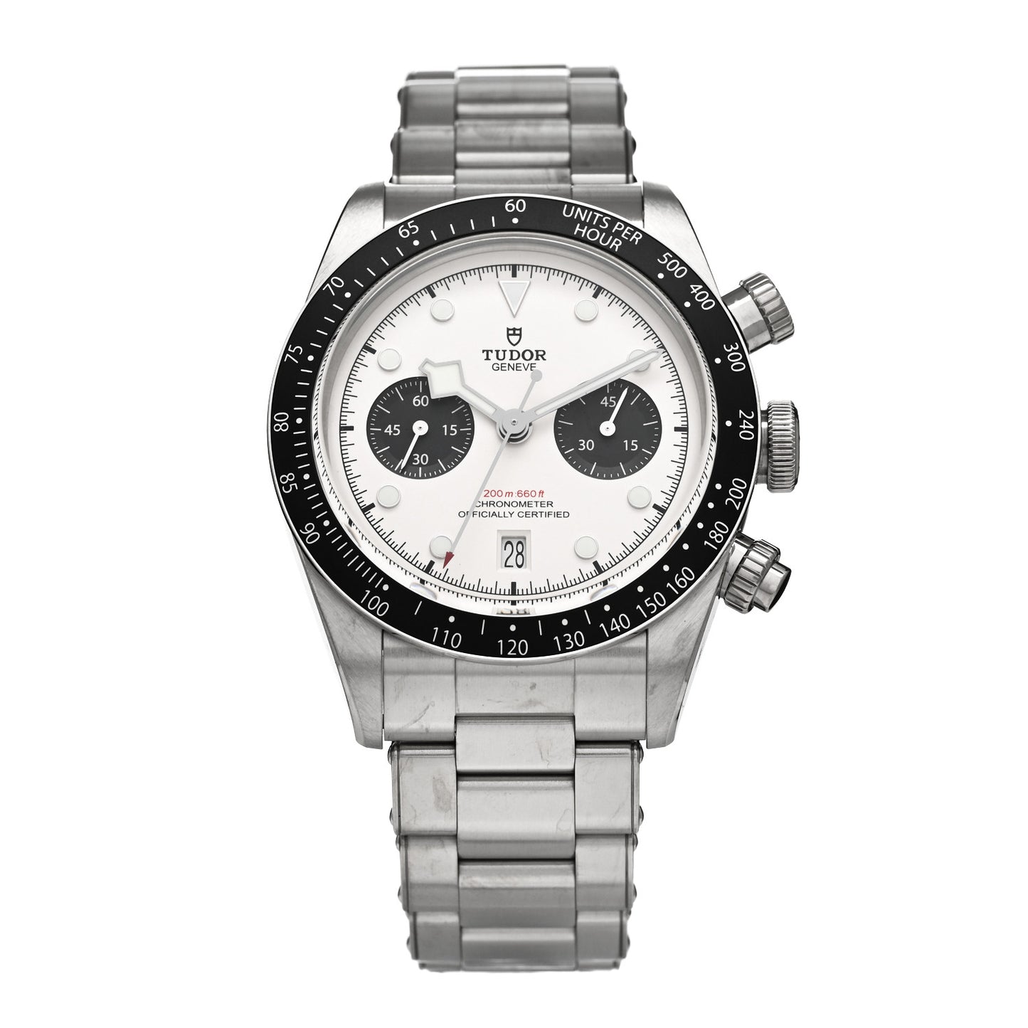 Stainless Steel 41mm Black Bay Chronograph Panda Automatic Watch White 79360N