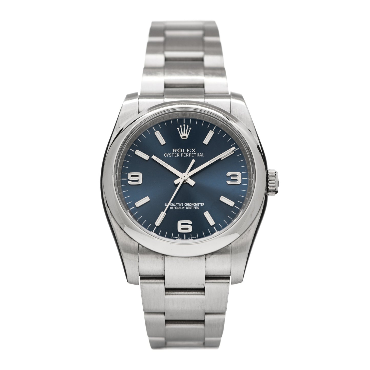 Stainless Steel 36mm Oyster Perpetual Watch Blue 116000