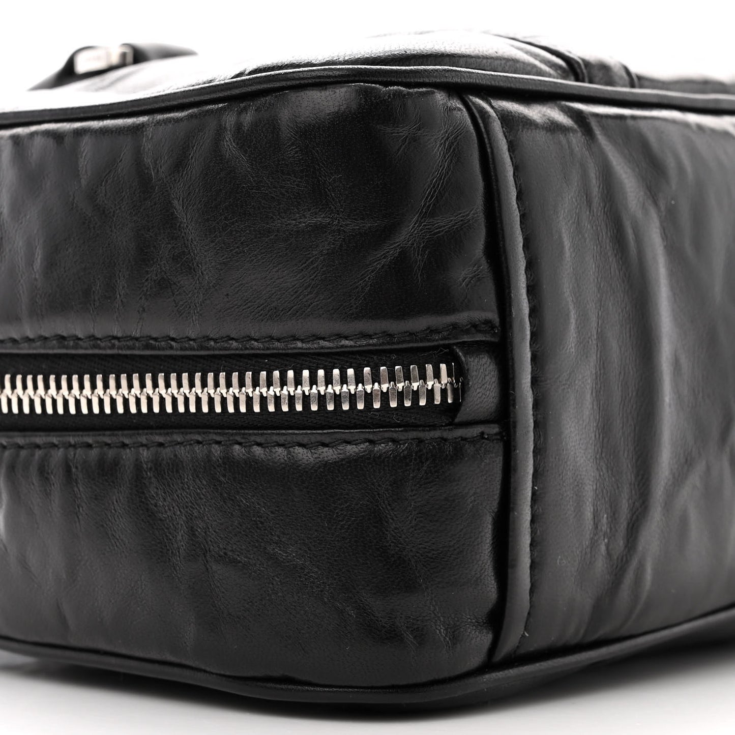 Nappa Antique Small Re-Edition 2001 Two Handle Crossbody Bag Black