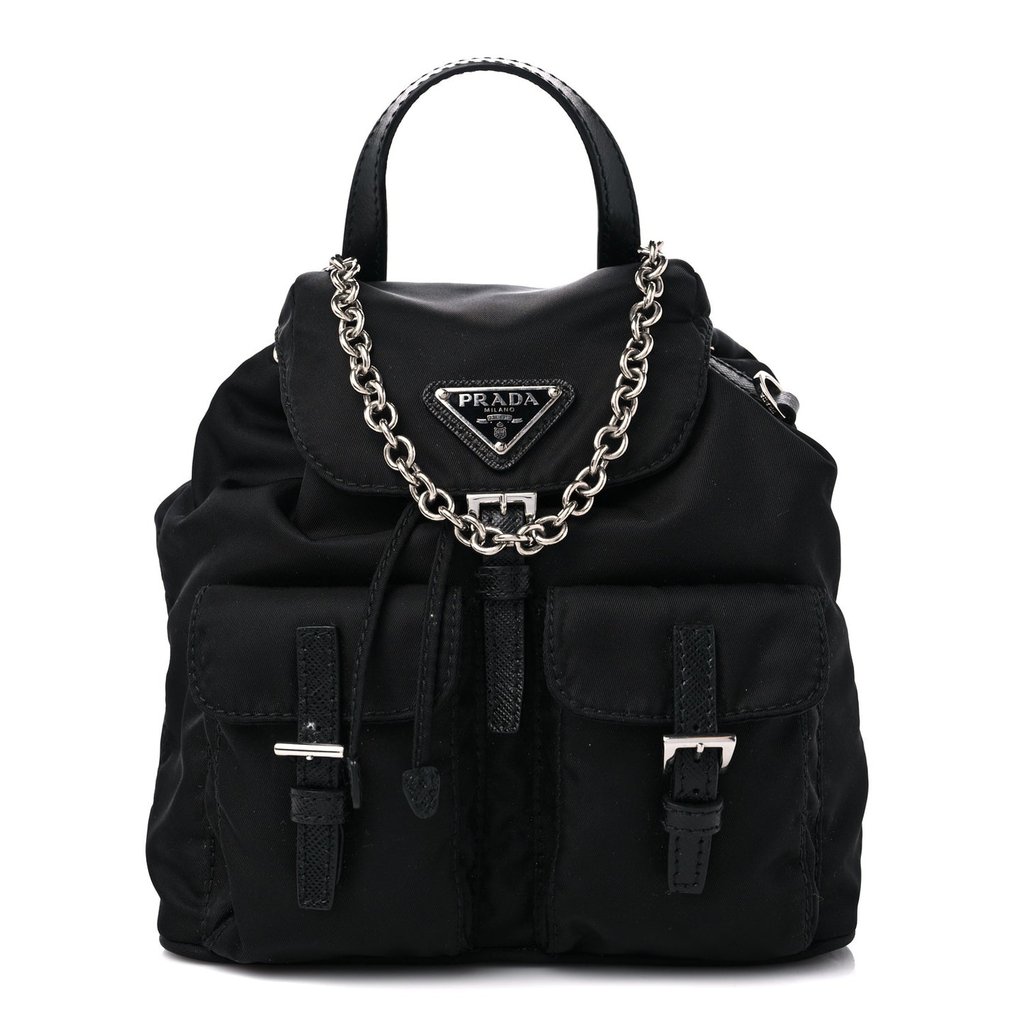 Nylon Vela Mini Crossbody Backpack Black