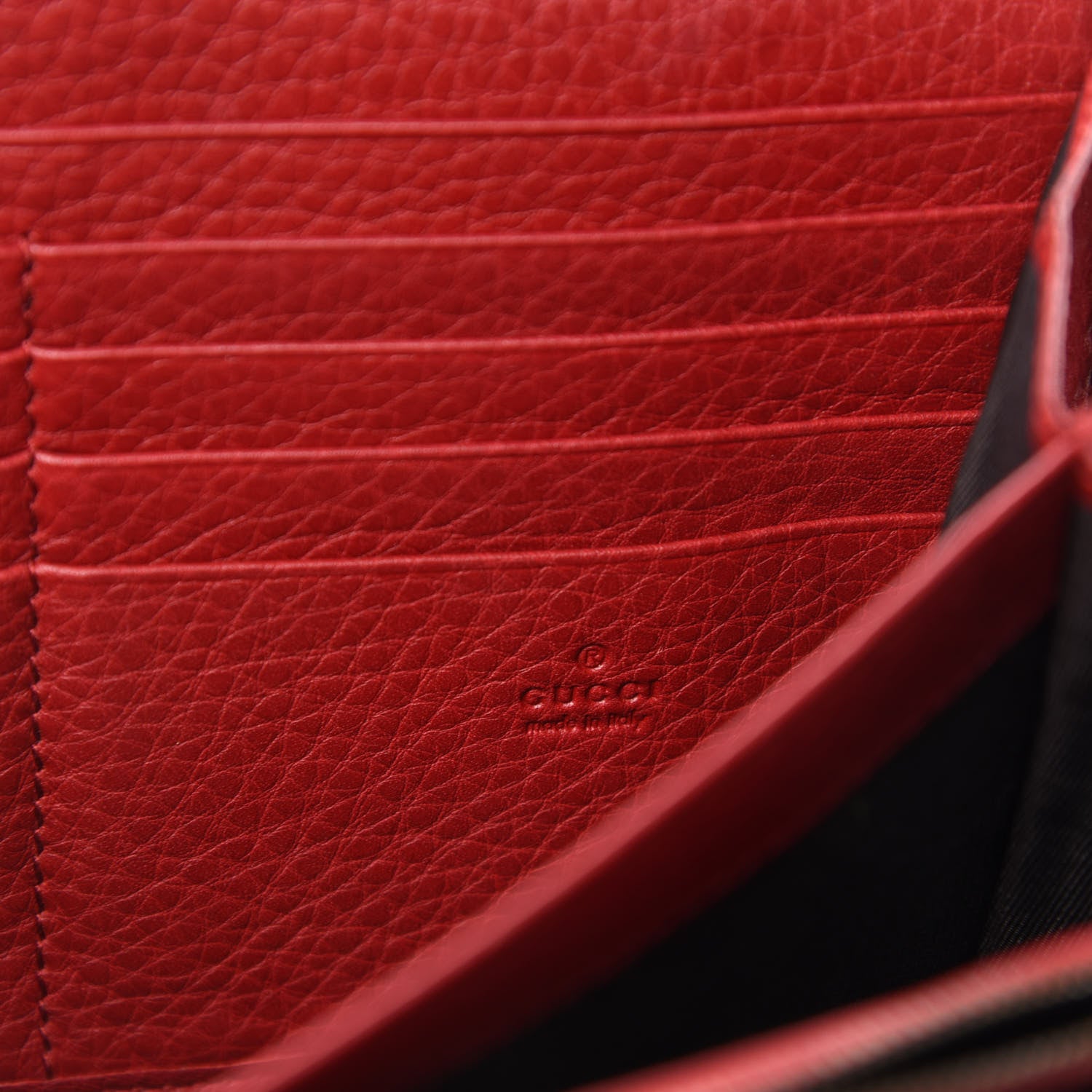 Gucci Calfskin GG Marmont Chain Wallet Vulcanic Red 8 of 10