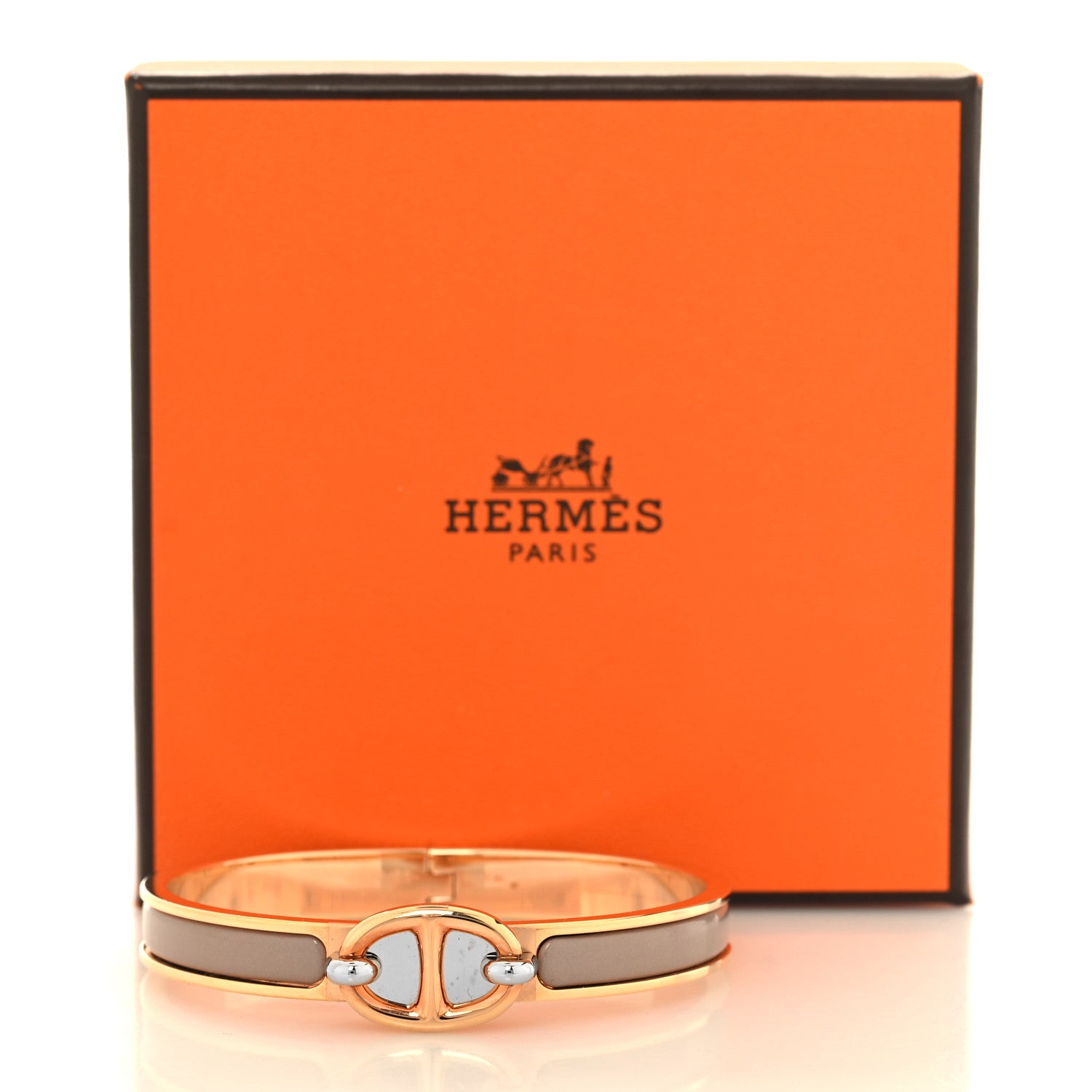 Hermes Enamel Mini Clic Chaine d'Ancre Bracelet PM Chataigne 5 of 5