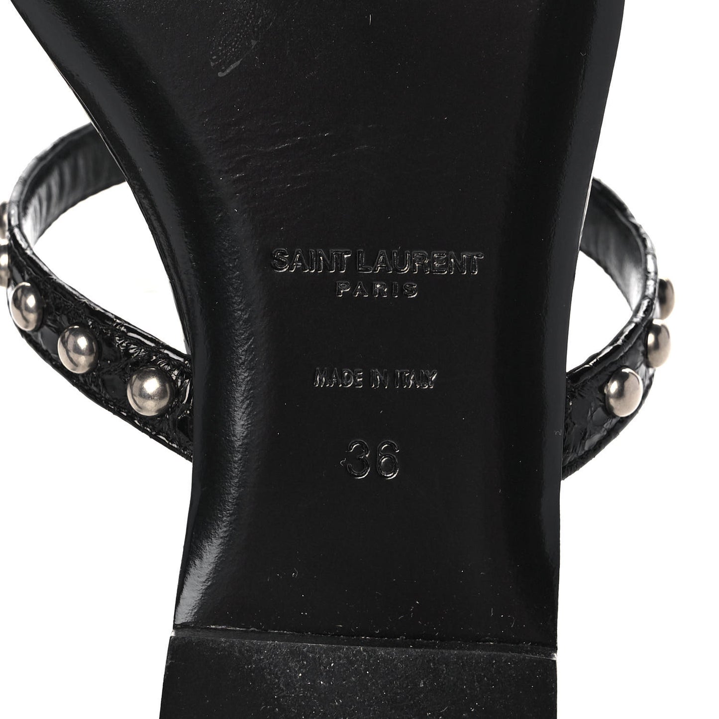 Ayers Snakeskin Embellished Kate Flat Sandals 36 Black