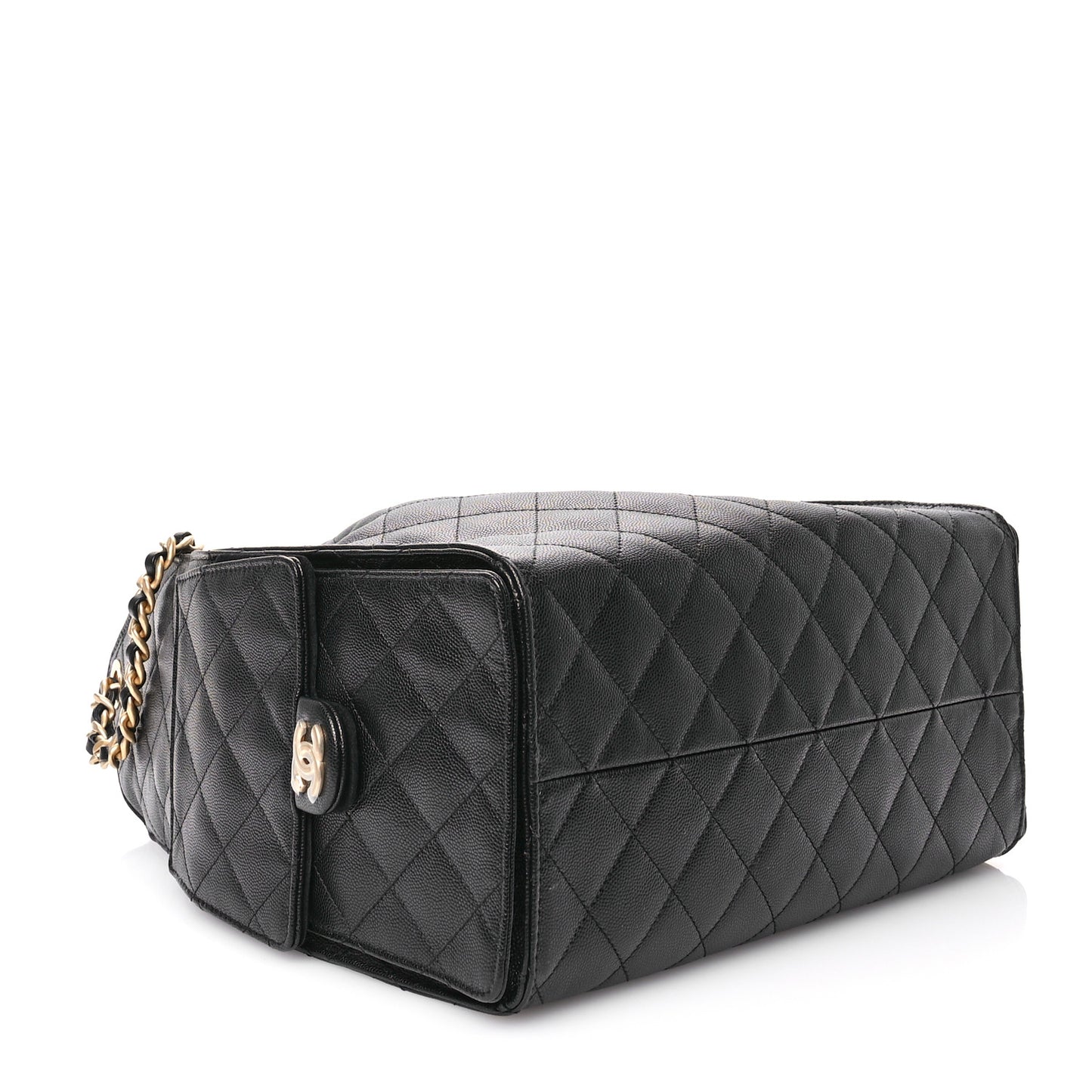 Caviar Quilted Medium Chanel 25 Handbag Black