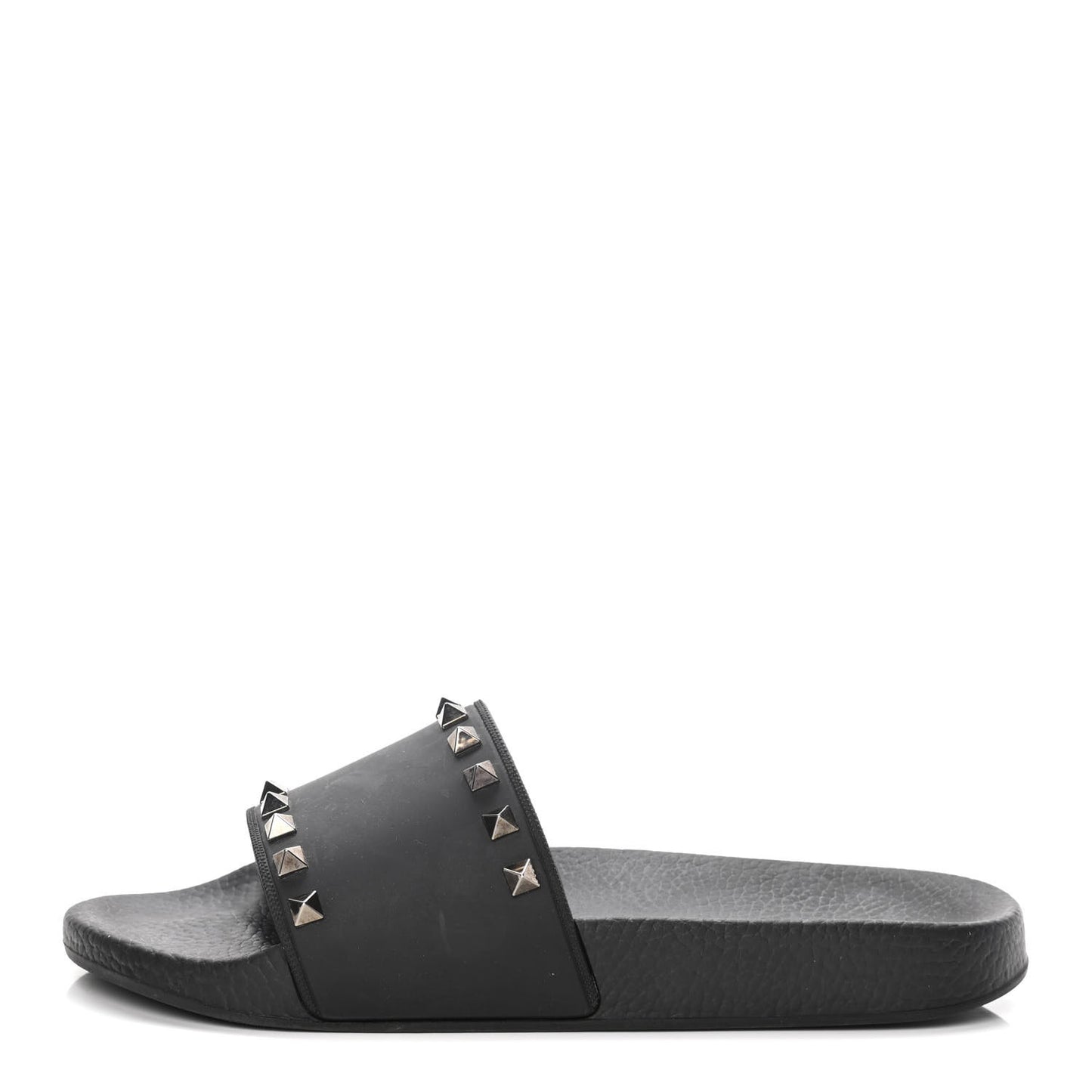 Rubber Rockstud Slide Sandals 39 Black