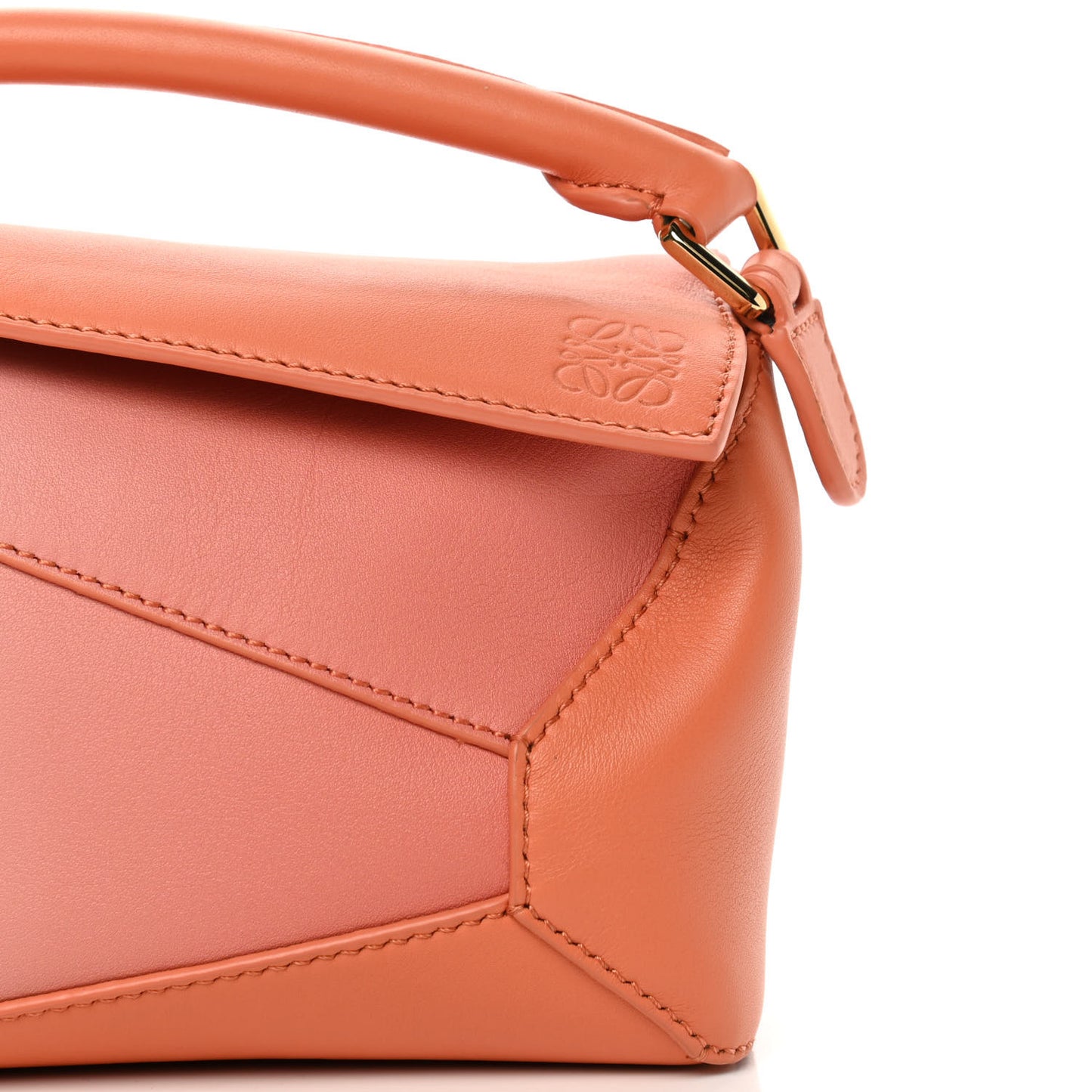 Calfskin Paula's Ibiza Degrade Mini Puzzle Bag Orange