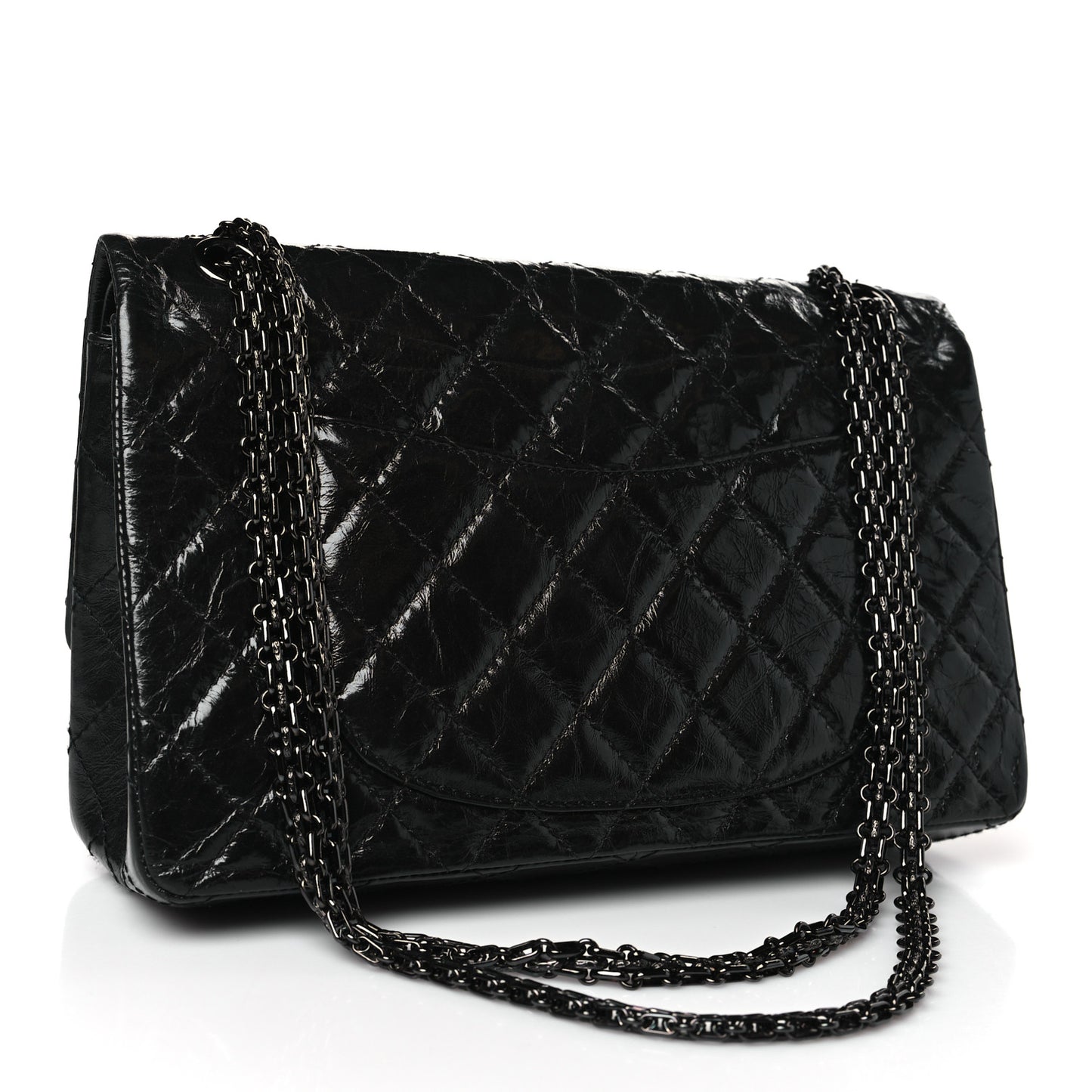 Glazed Calfskin Quilted 2.55 Reissue 226 Flap So Black