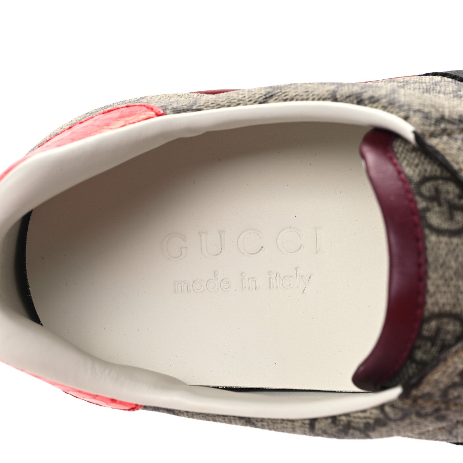 Gucci GG Supreme Monogram Ayers Mens New Ace Low-Top Sneaker 5 Blue Red 7 of 8