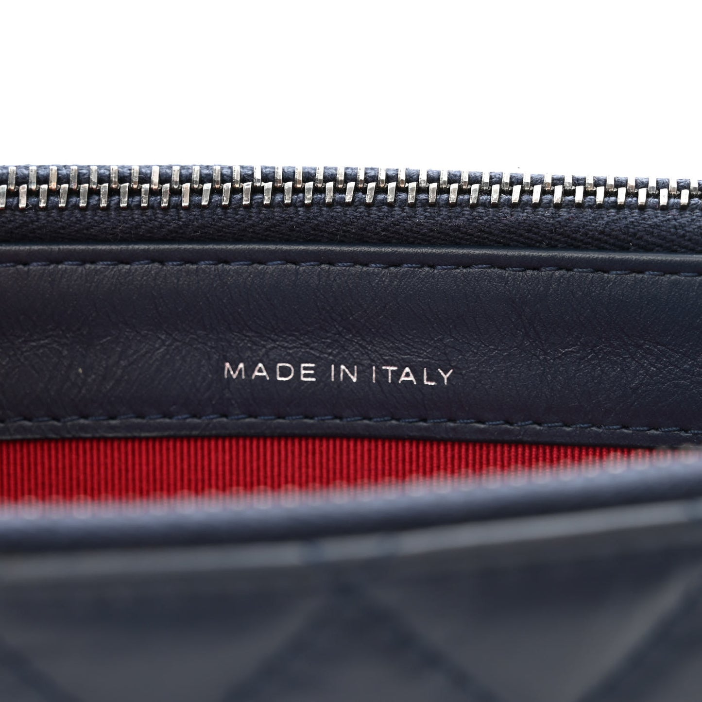 Aged Calfskin Quilted Small Gabrielle Clutch With Chain Navy Black