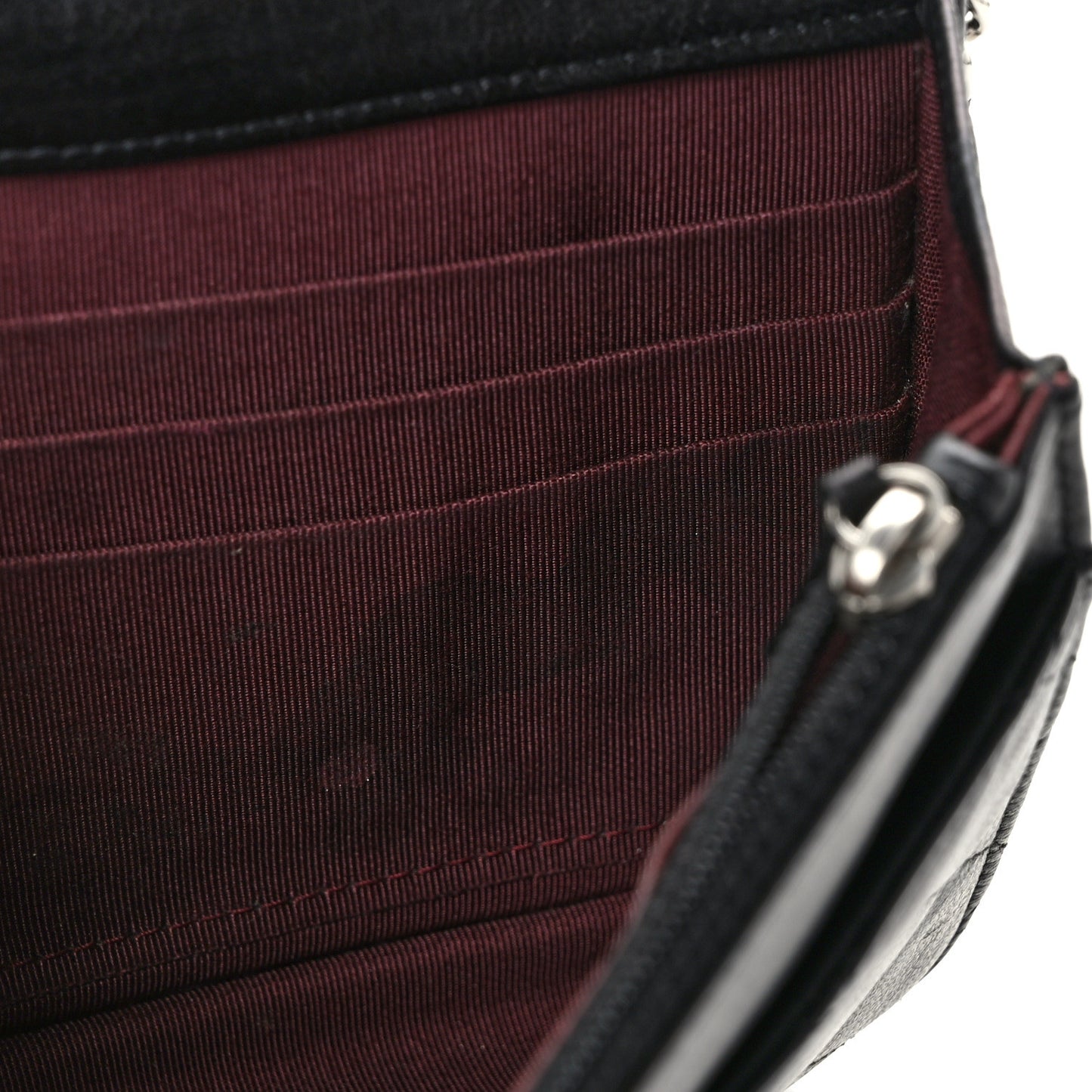 Lambskin Quilted Wallet On Chain WOC Black