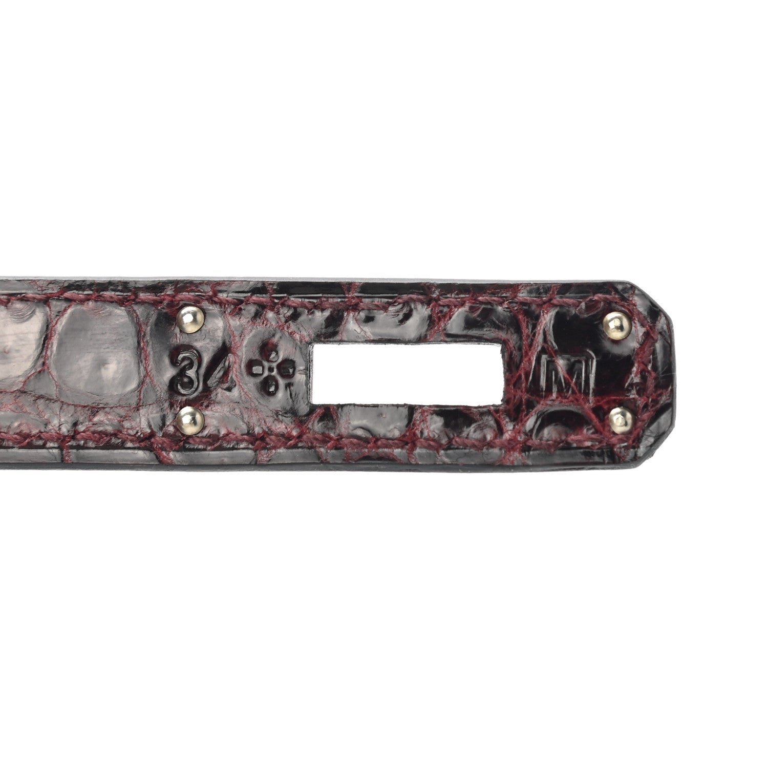 Hermes Shiny Porosus Crocodile Kelly Cut Pochette Rouge H 7 of 7