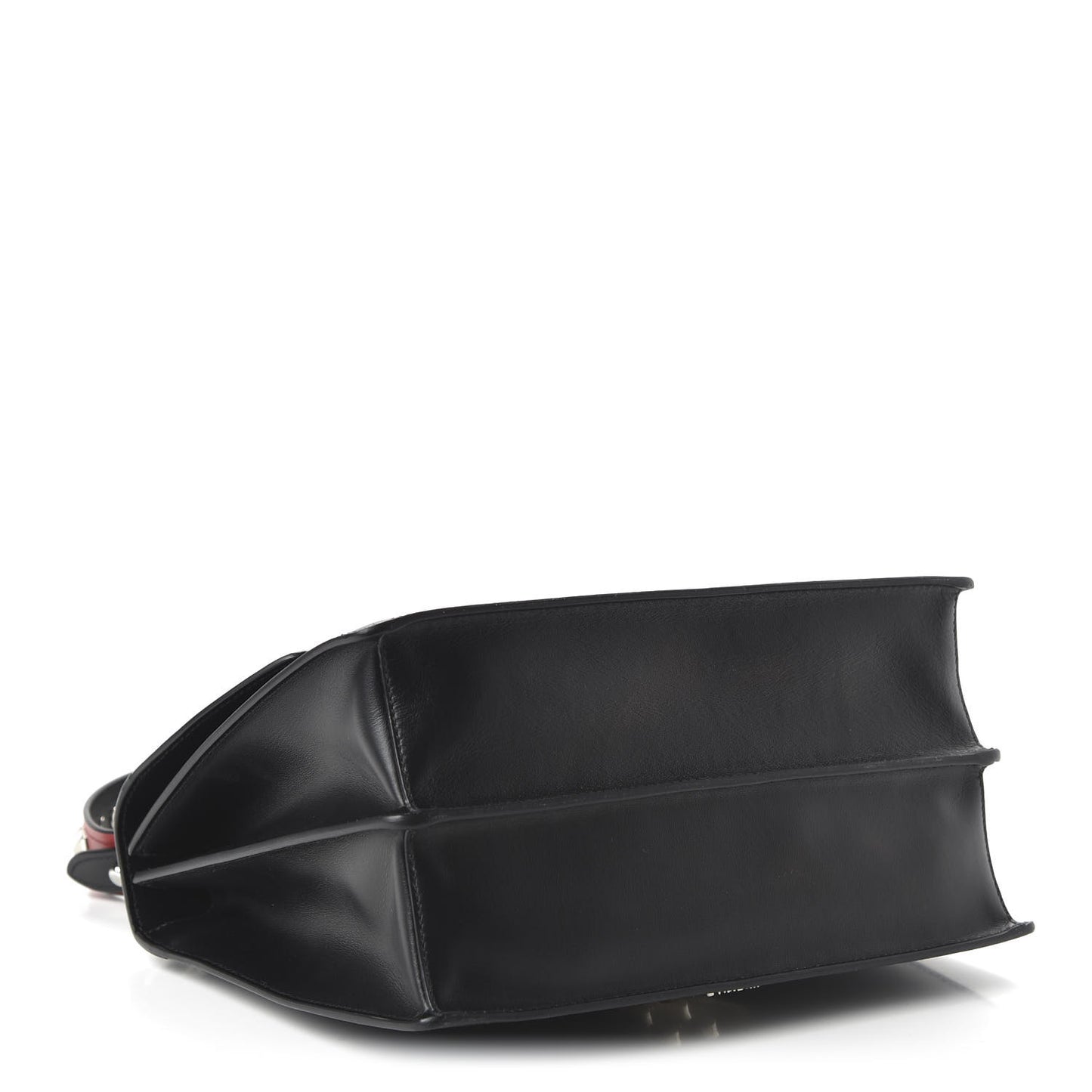 Saffiano City Calfskin Studded Elektra Shoulder Bag Black Fuoco