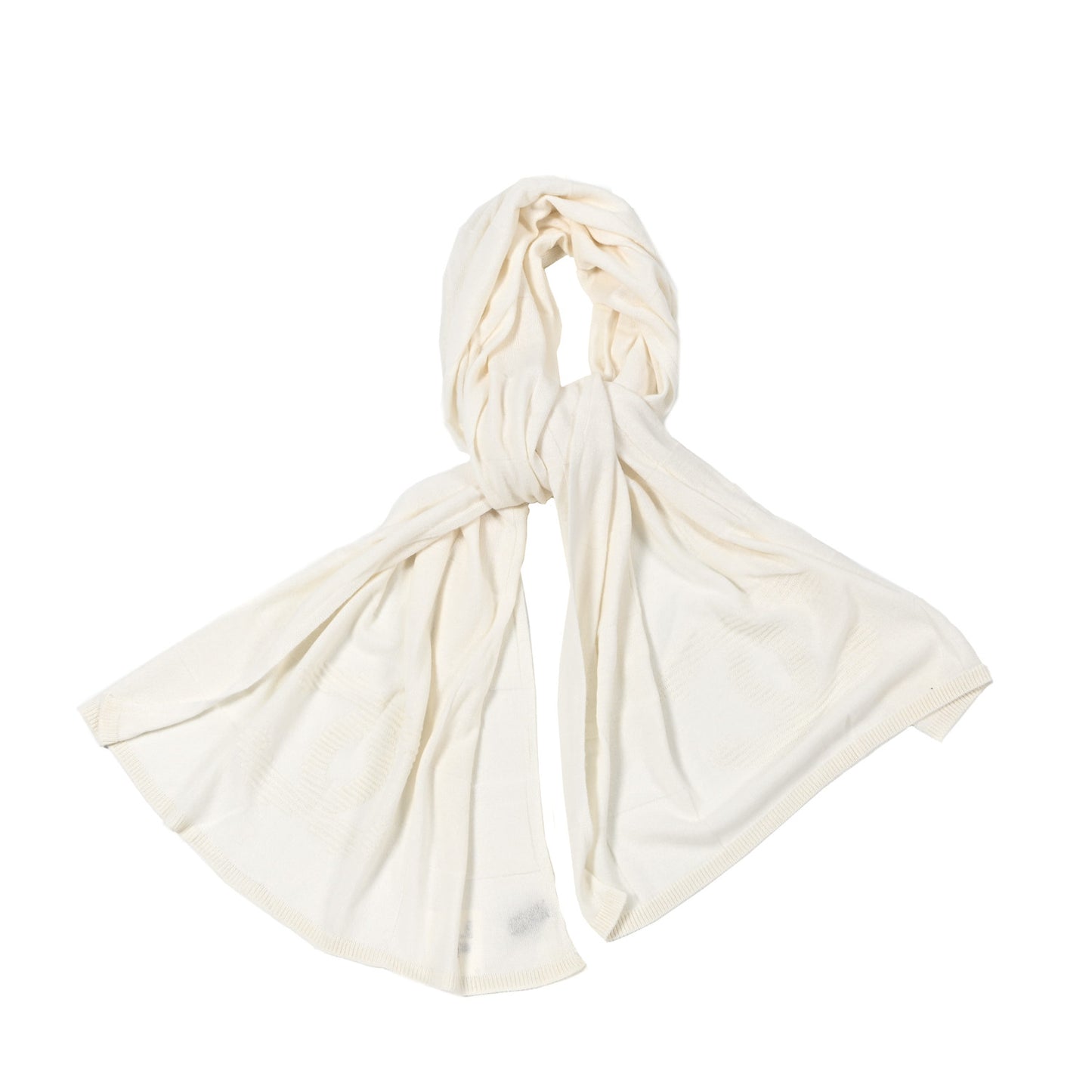 Cashmere Blend CC Logo Stole White