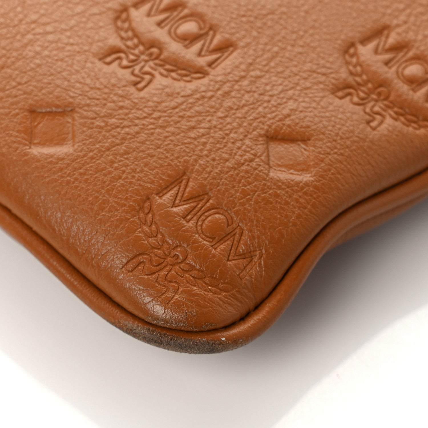 MCM Calfskin Ottomar Crossbody Pouch Cognac 10 of 10