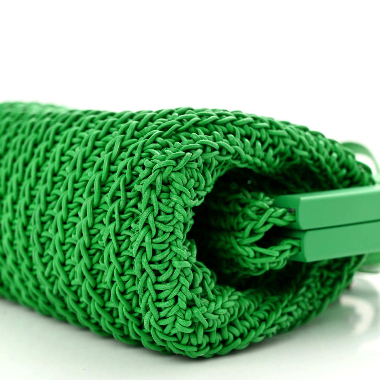 Calfskin Crochet Small The Point Triangle Bag Parakeet