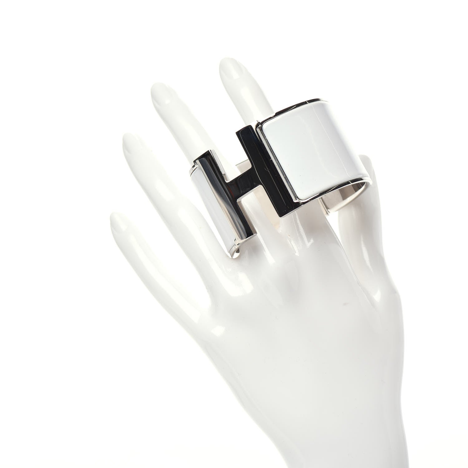 Hermes Enamel Extra Wide Clic Clac H Bracelet PM White 2 of 6