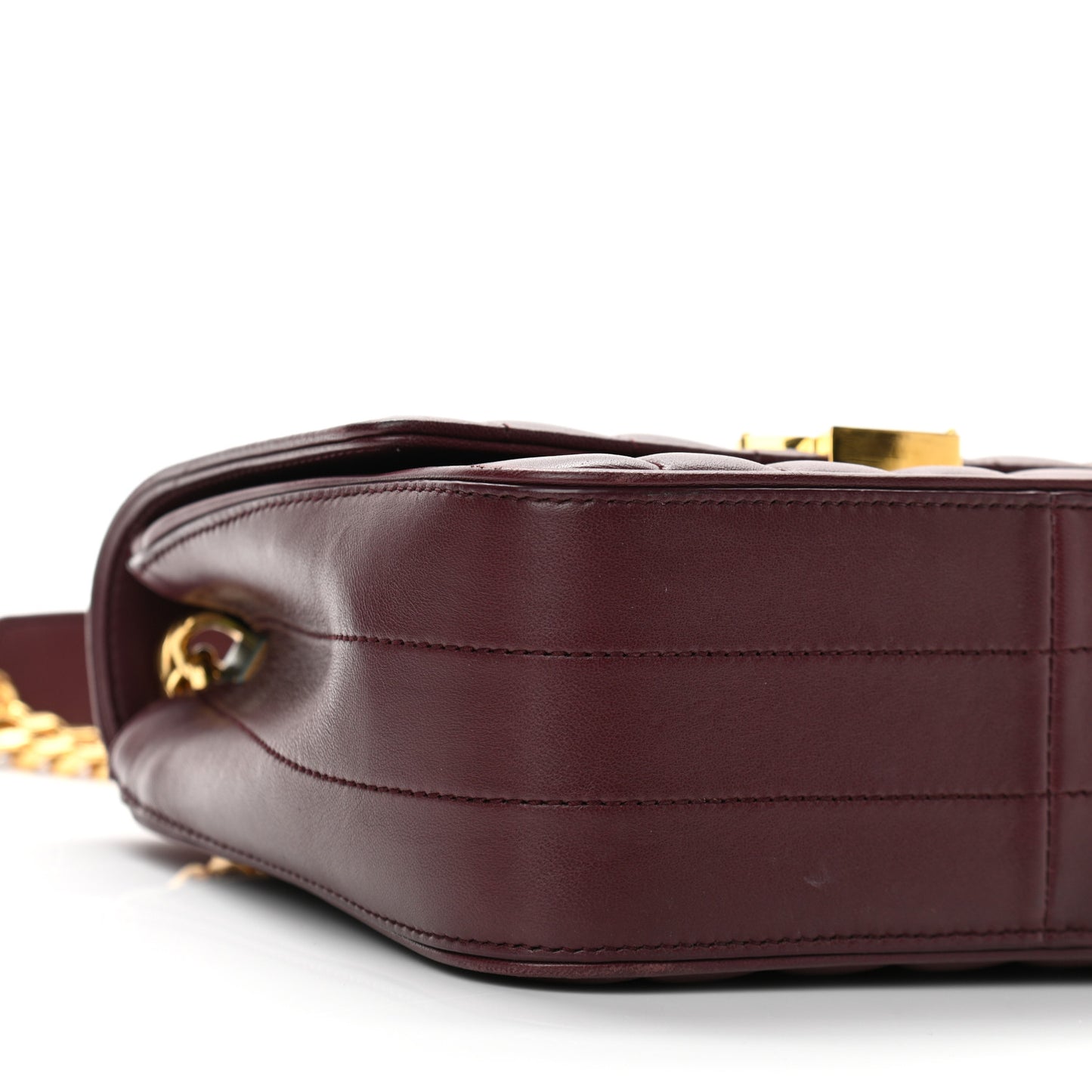 Lambskin Matelasse Monogram Medium Vicky Chain Bag Dark Legion Red