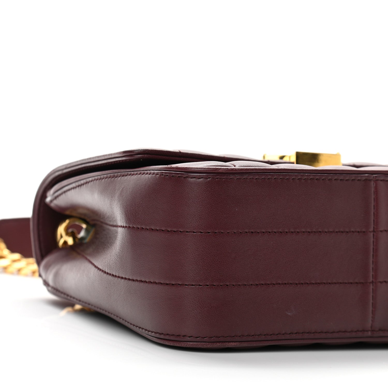 Saint Laurent Lambskin Matelasse Monogram Medium Vicky Chain Bag Dark Legion Red 9 of 12