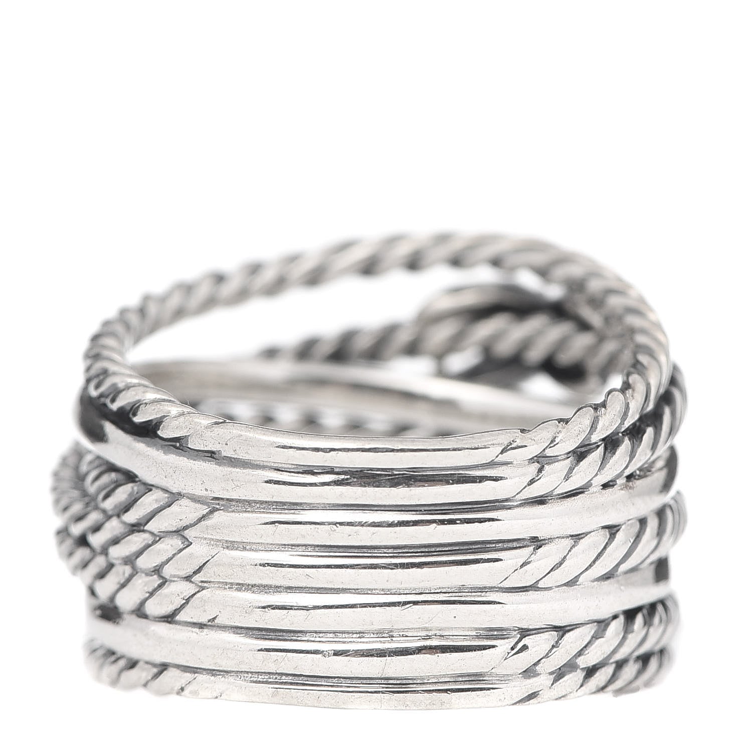 David Yurman Sterling Silver Diamond Double X Crossover Ring 51 5.75 3 of 4