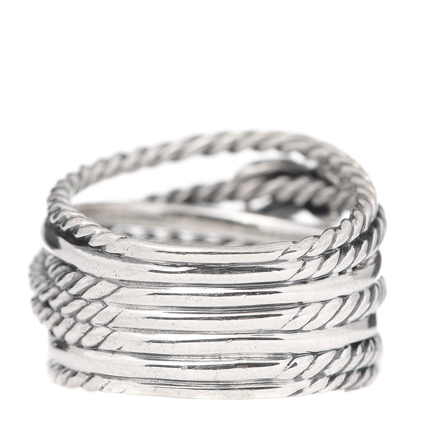 Sterling Silver Diamond Double X Crossover Ring 51 5.75