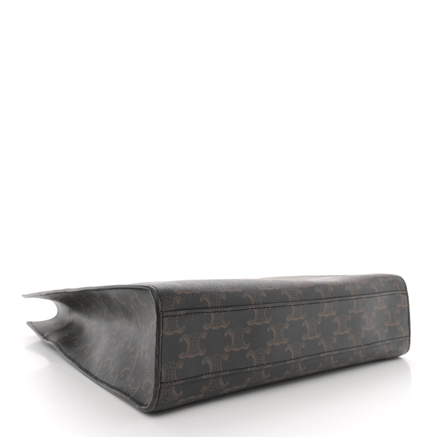 Triomphe Canvas Calfskin Small Vertical Cabas Tan