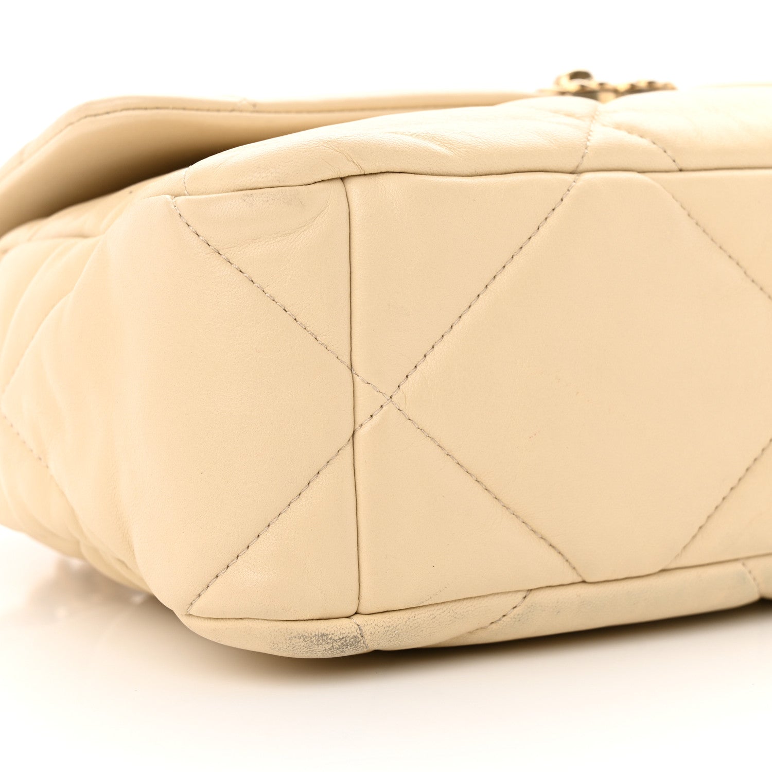 Chanel Lambskin Quilted Large Chanel 19 Flap Beige 8 of 14