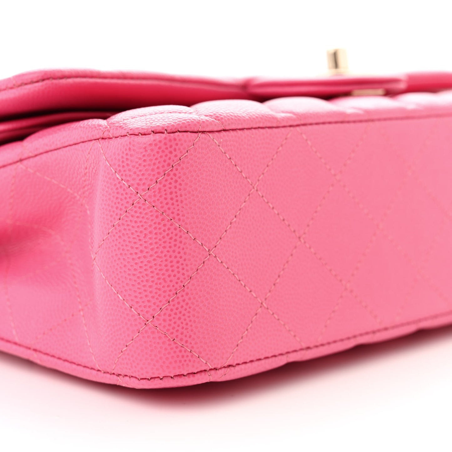 Caviar Quilted Medium Double Flap Pink