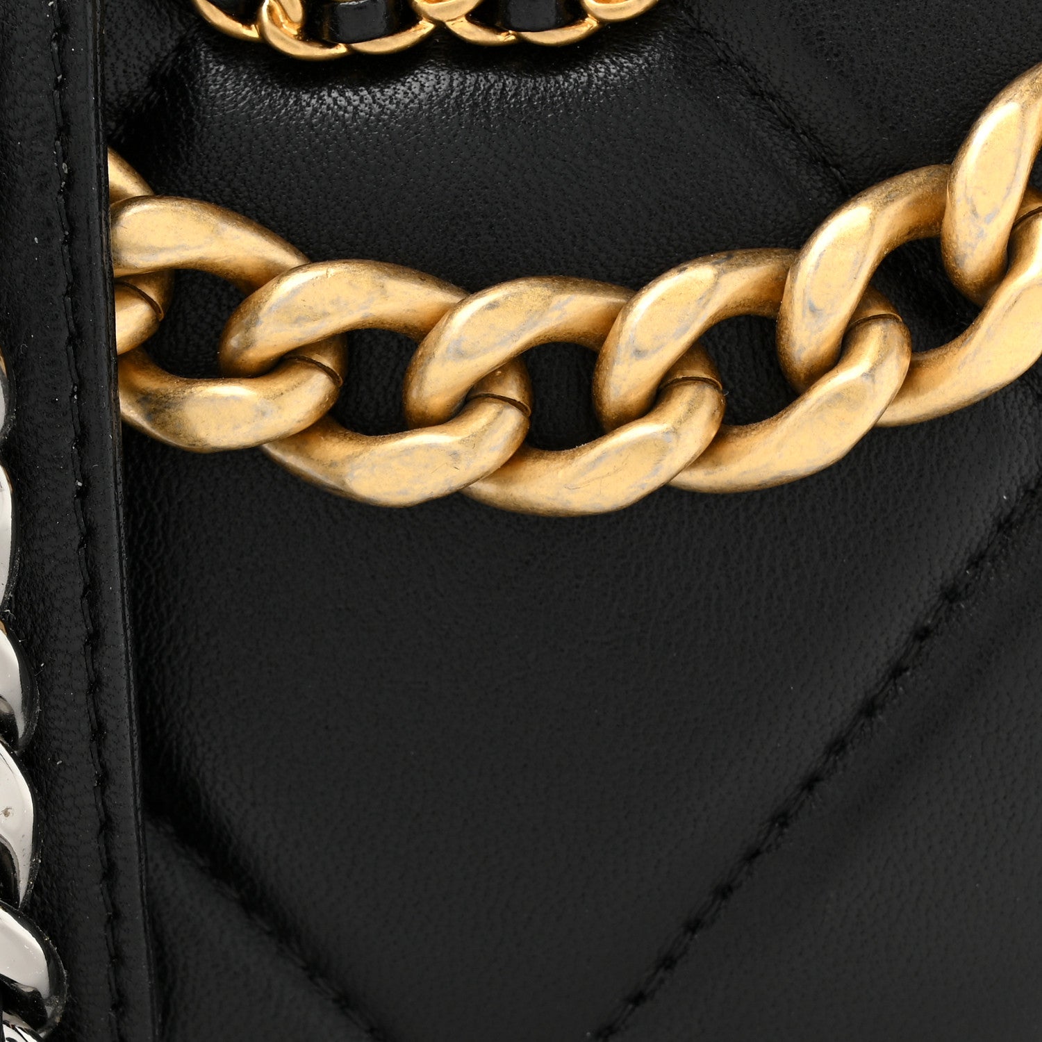 Chanel Lambskin Quilted Chanel 19 Round Clutch With Chain Black 8 of 11