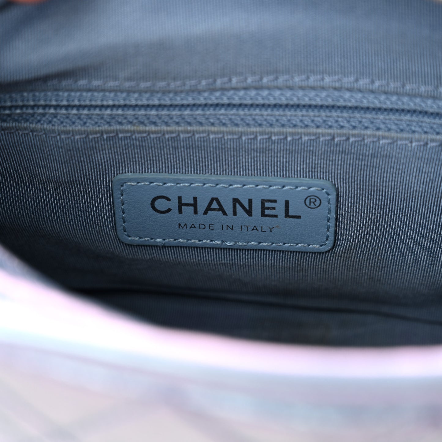 Iridescent Lambskin Calfskin Quilted Small Gabrielle Hobo Blue