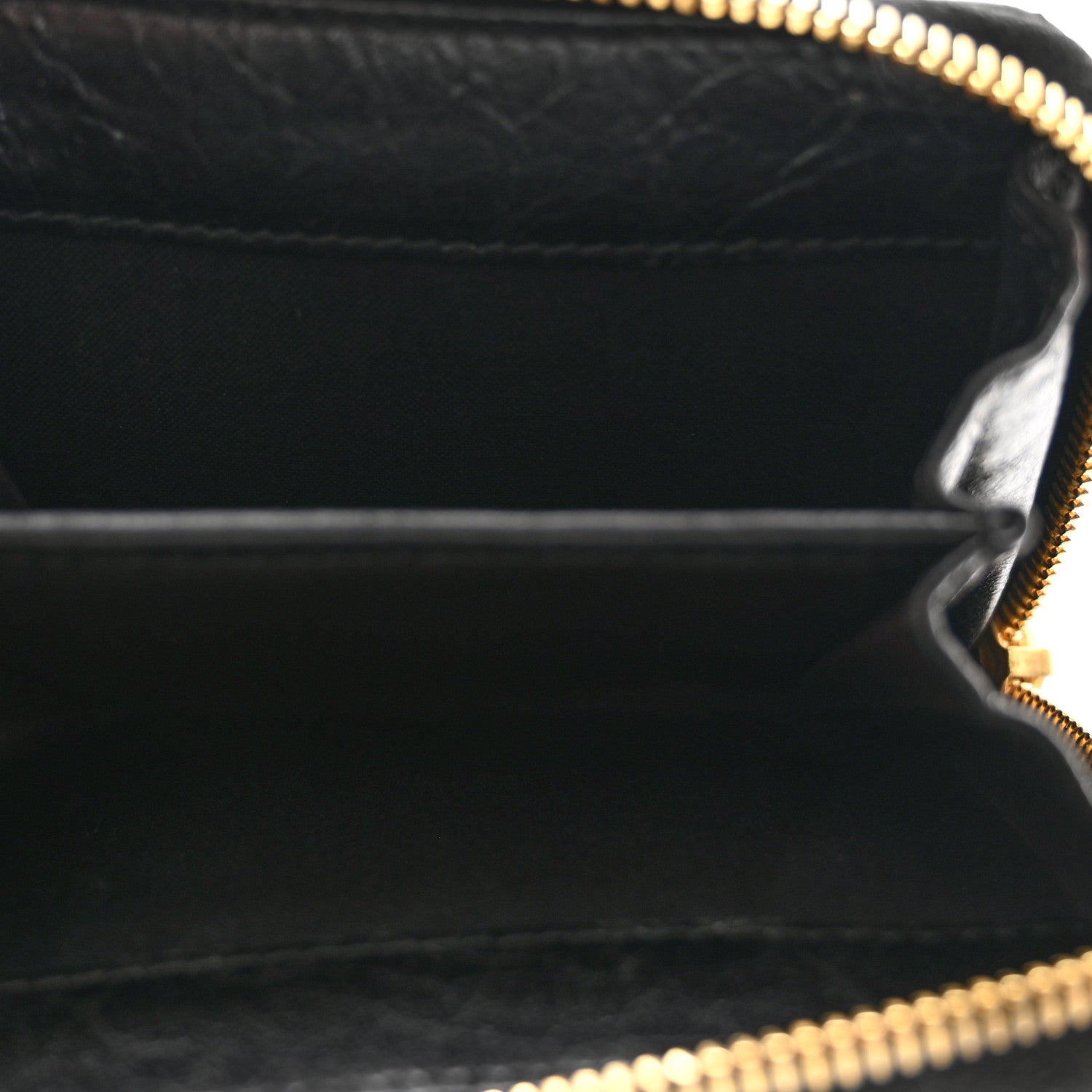 Balenciaga Agneau Classic Gold Hardware Compact Wallet Black 5 of 9