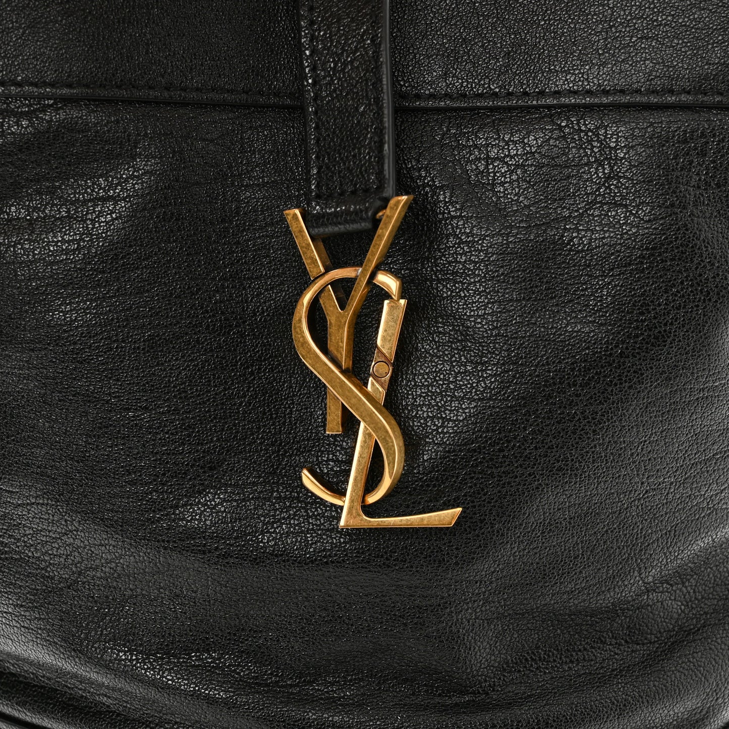 Lambskin Seau Fermoir Bucket Bag Black