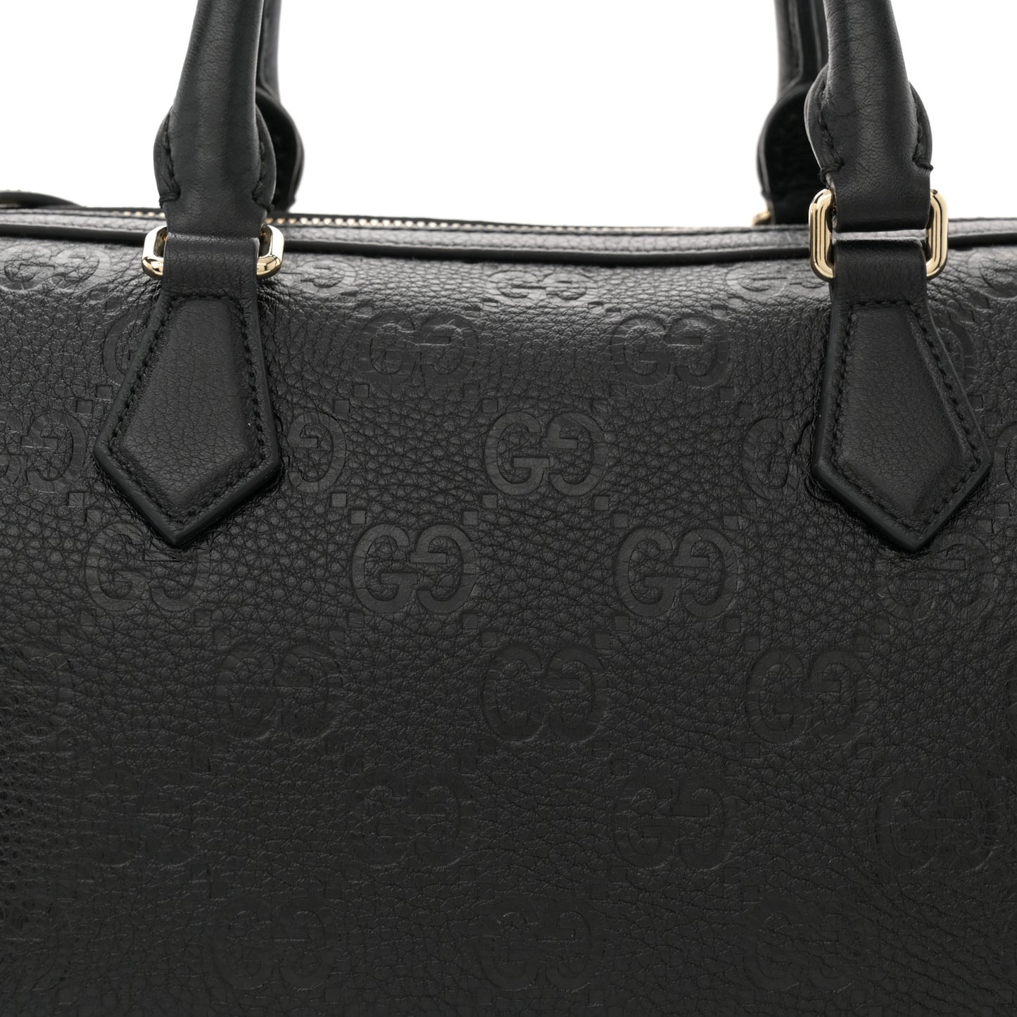 Calfskin GG Emblem Small Top Handle Bag Black
